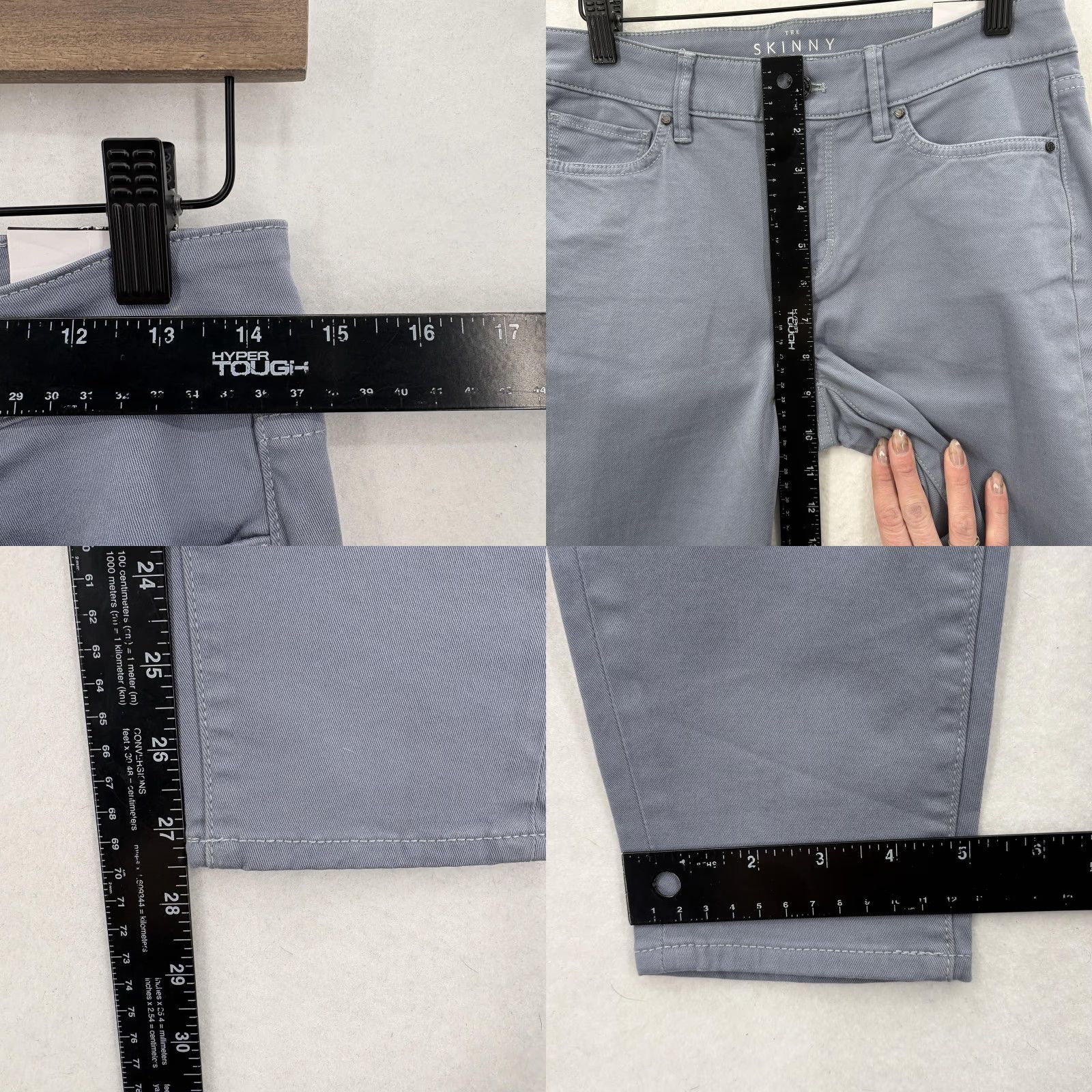 White House Black Market VINTAGE White House Black Market Skinny Ankle Jeans Womens 2 Blue Gray Stretch Denim NWT Size 26" / US 2 / IT 38 - 9 Thumbnail