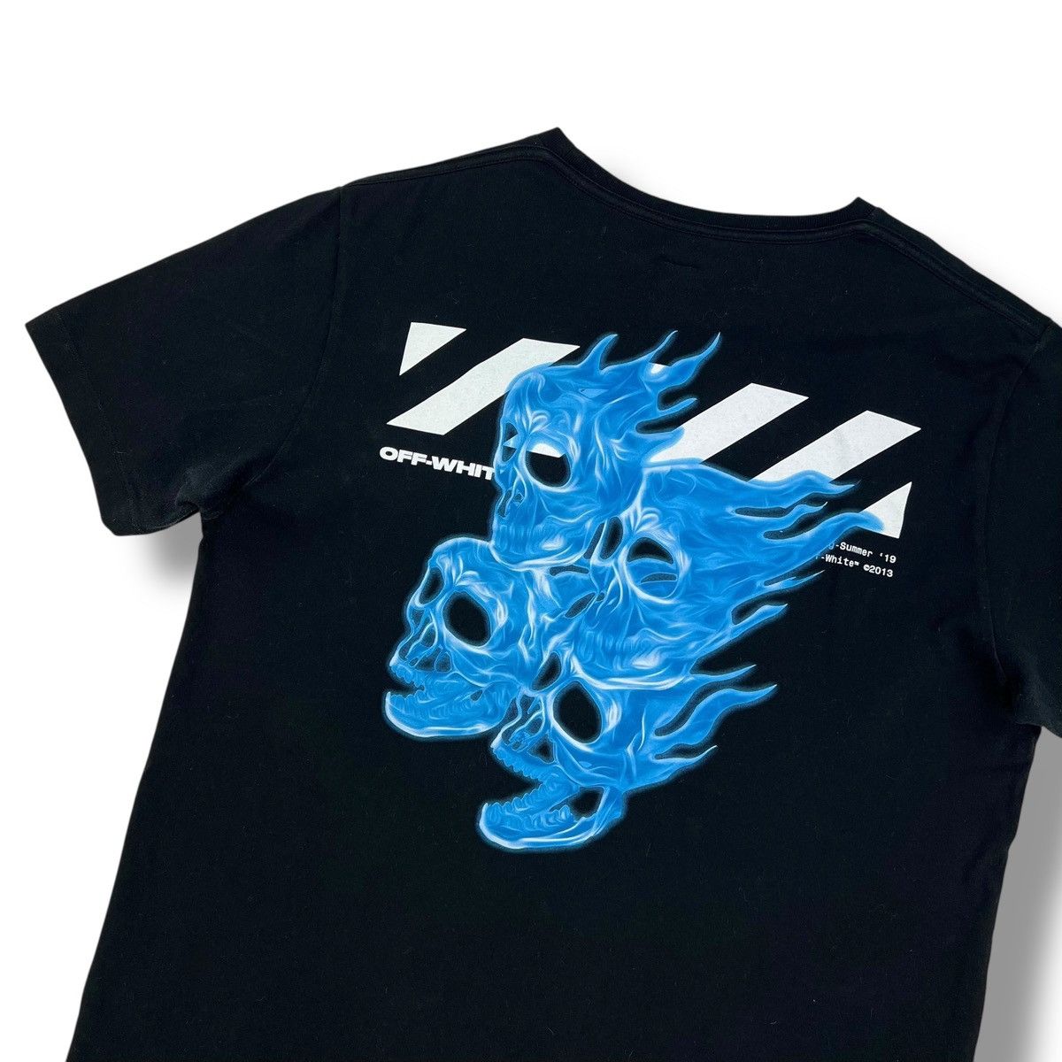 Off-White Off-White Flame Skull Black T Shirt Size US L / EU 52-54 / 3 - 1 Thumbnail