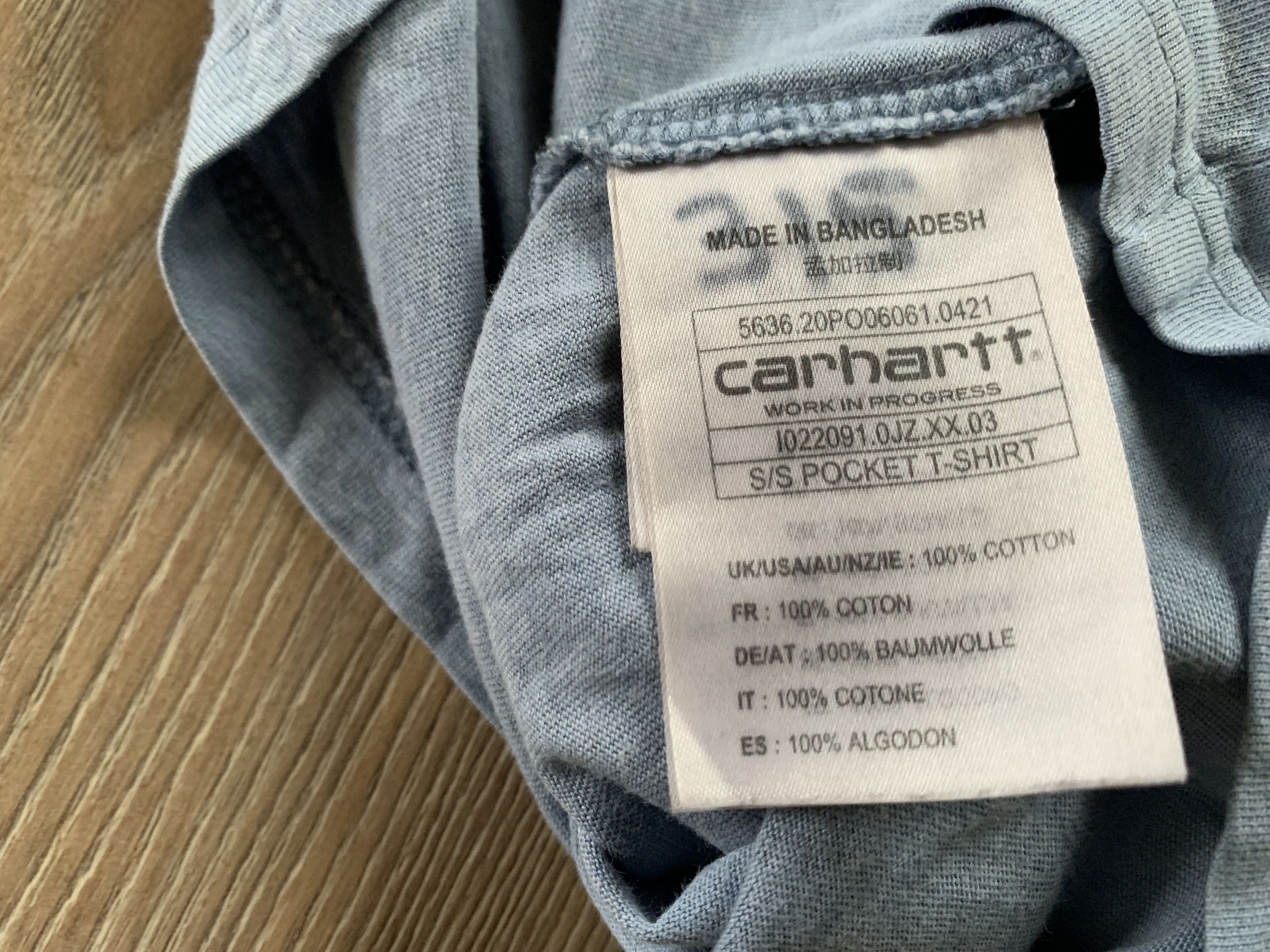 Carhartt × Vintage Vintage Carhartt Light Blue Pocket T-Shirt Size US S / EU 44-46 / 1 - 8 Thumbnail