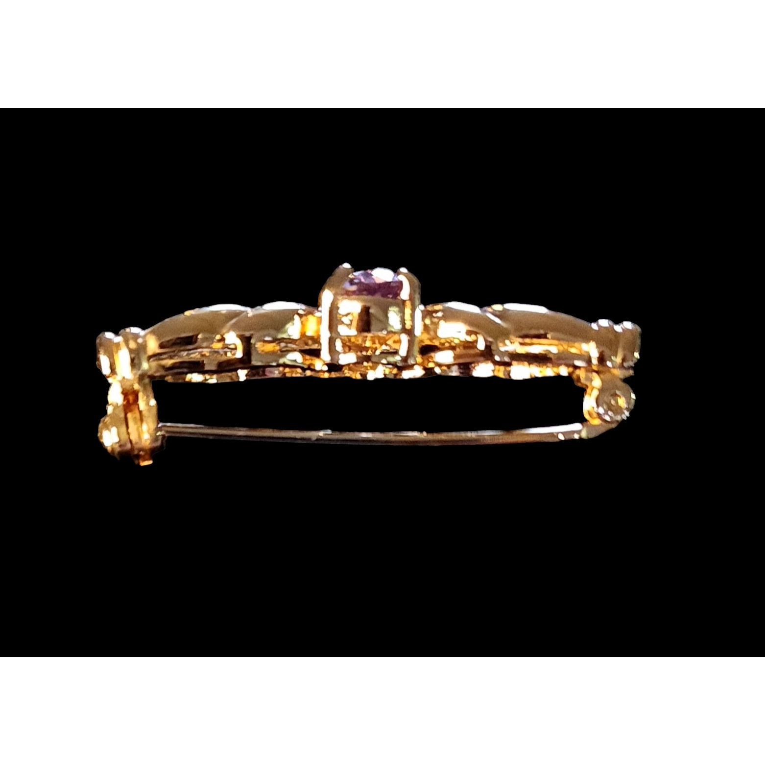 Other Genuine Amethyst and 14kt Gold Plated Brooch Size ONE SIZE - 4 Thumbnail
