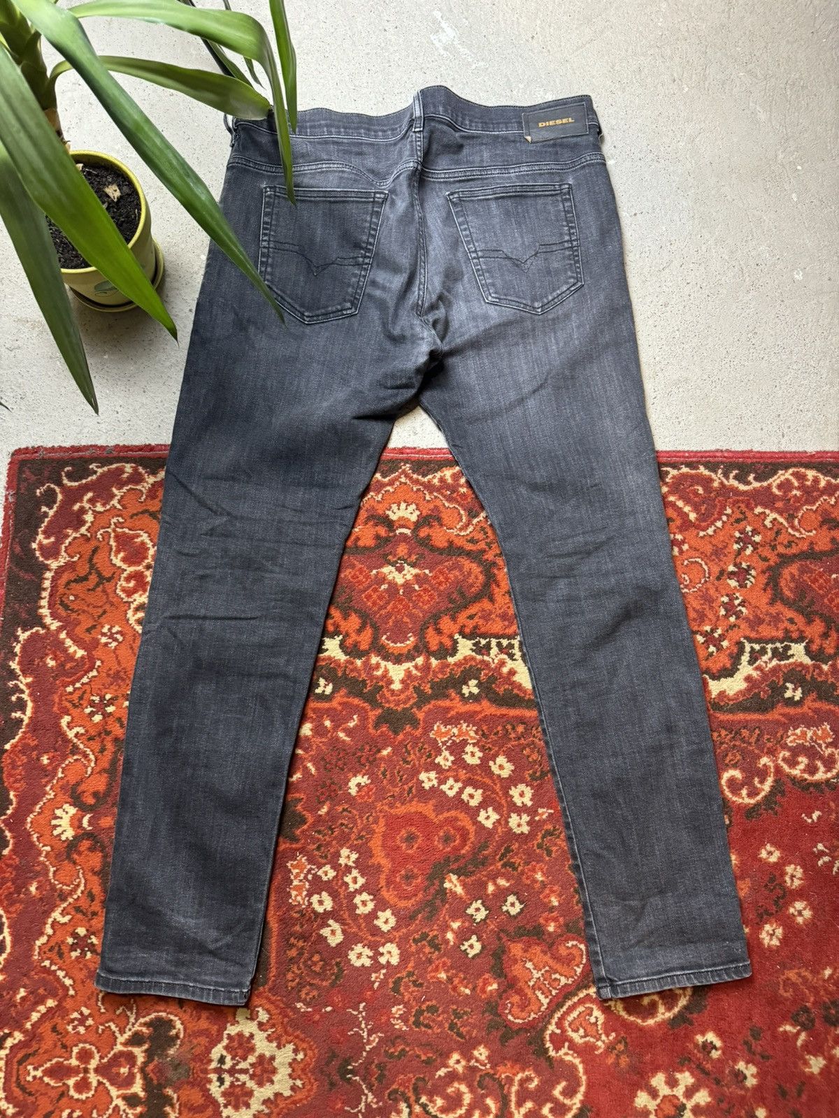 Diesel × Vintage Vintage Y2K Diesel Black Tag Logo Gray Denim Pants Size US 34 / EU 50 - 10 Thumbnail