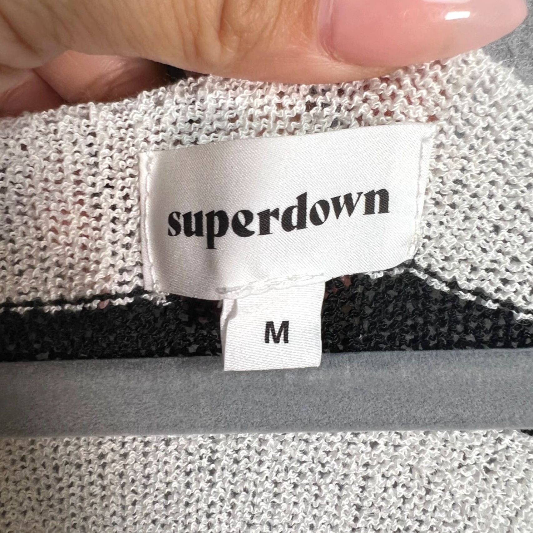 superdown Superdown Striped Knit Sweater Pullover Black & White Medium Womens Size M / US 6-8 / IT 42-44 - 3 Thumbnail