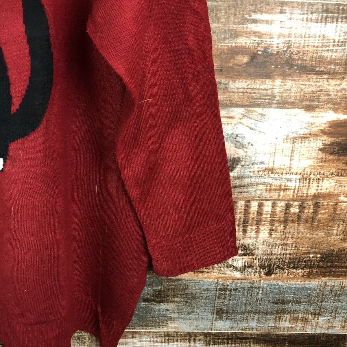 Homespun Knitwear × Japanese Brand Favori cat Red Knitwear #A1846 Size XL / US 12-14 / IT 48-50 - 8 Thumbnail