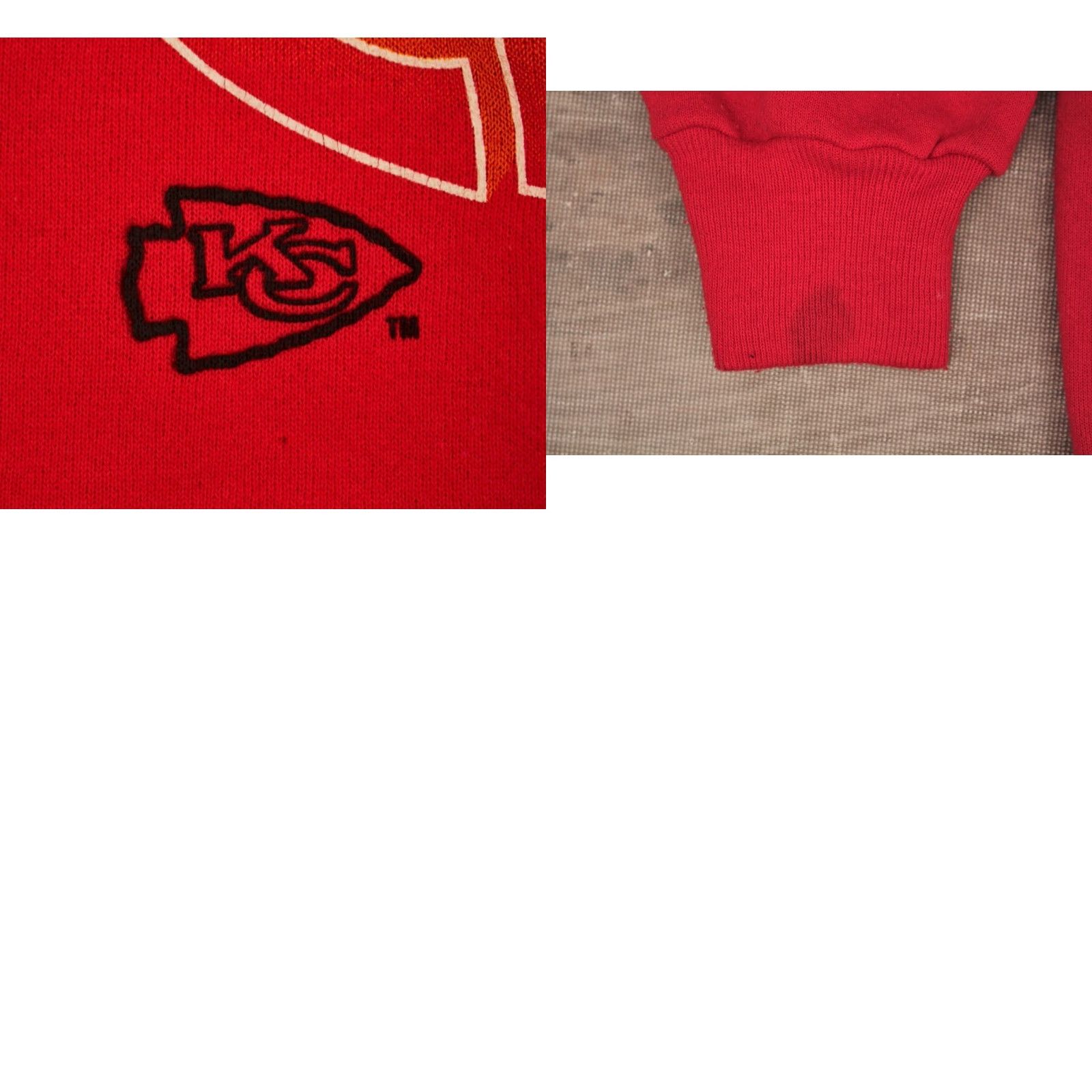 Vintage Chiefs Sweatshirt Mens 90s NFL Football KC Red Artex Size L Vintage Size US L / EU 52-54 / 3 - 8 Thumbnail