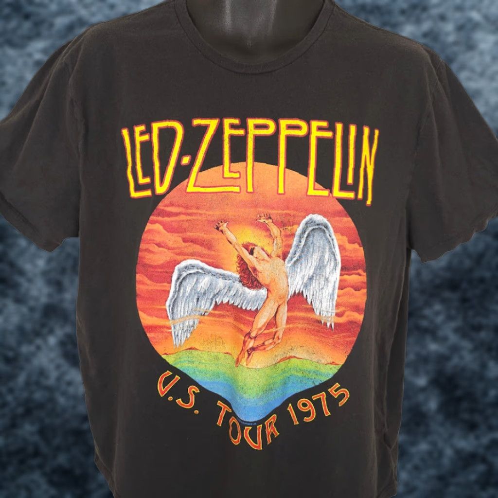 Old Navy VINTAGE Led Zeppelin T Shirt Mens XL Black US Tour 1975 Band Tee Repro Size US XL / EU 56 / 4 - 1 Thumbnail