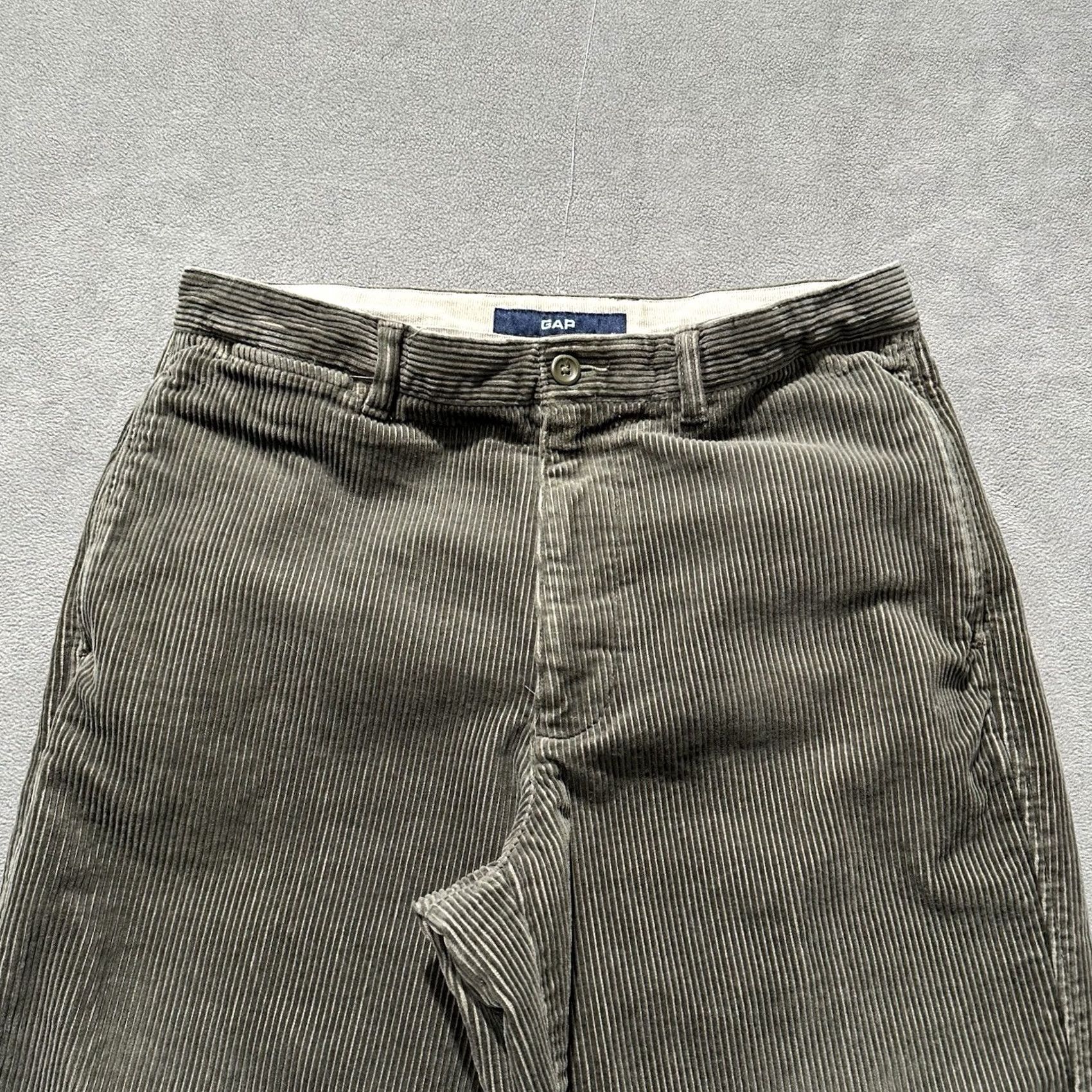 Gap Gap Corduroy Pants Mens 33x30 (Fits 32x24) Green Relaxed Fit Cuffed EUC Size US 33 - 3 Thumbnail