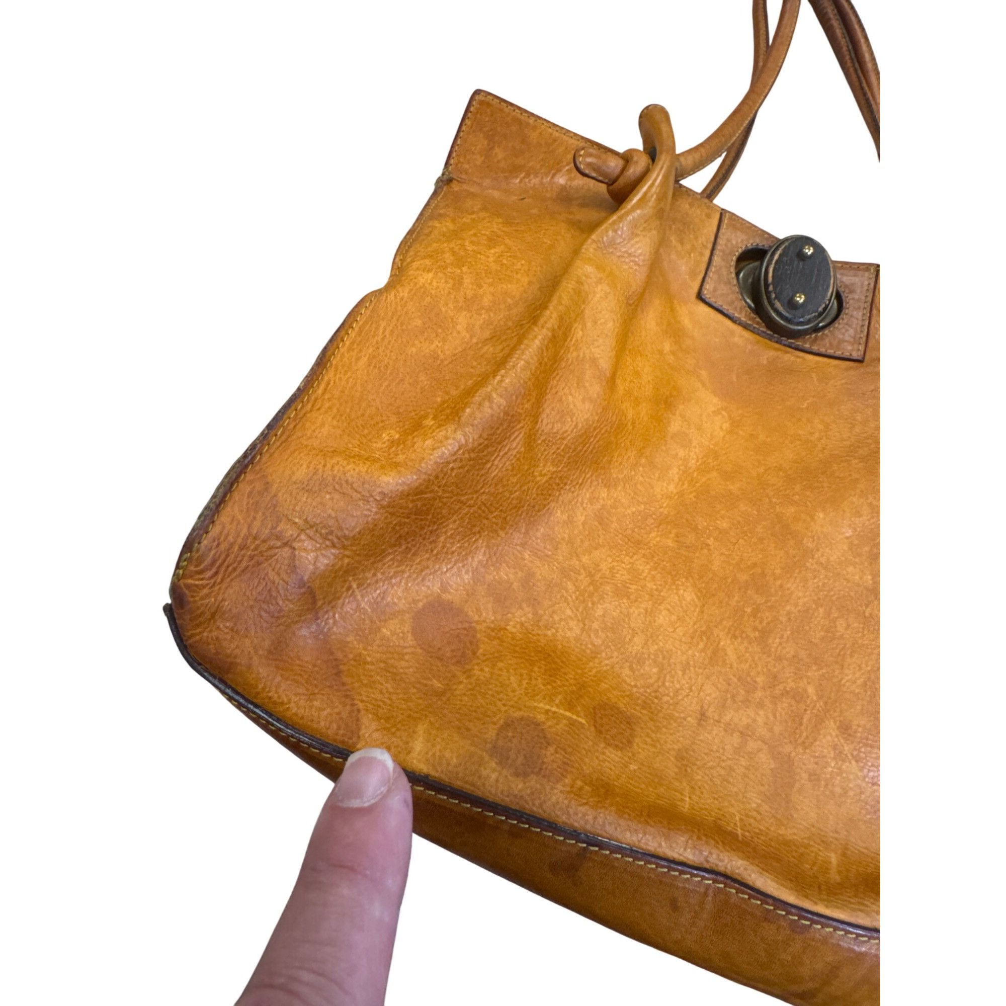 Designer Paolo Masi Womens brown Vintage Leather Shoulder Handbag SKU Size ONE SIZE - 6 Thumbnail