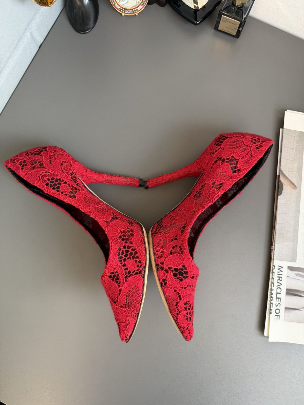 Dolce & Gabbana Lace high-heeled shoes Red Size 37 Size US 7 / IT 37 - 9 Thumbnail
