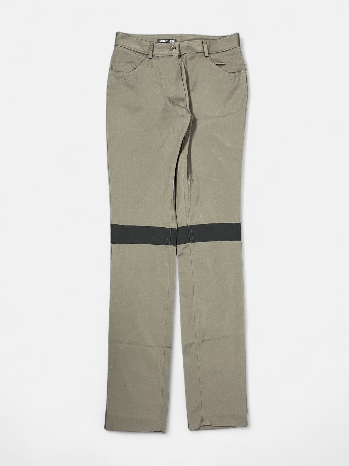 Helmut Lang Helmut Lang - 90’s Striped Knees Olive Pants Size 30" / US 8 / IT 44 - 1 Thumbnail