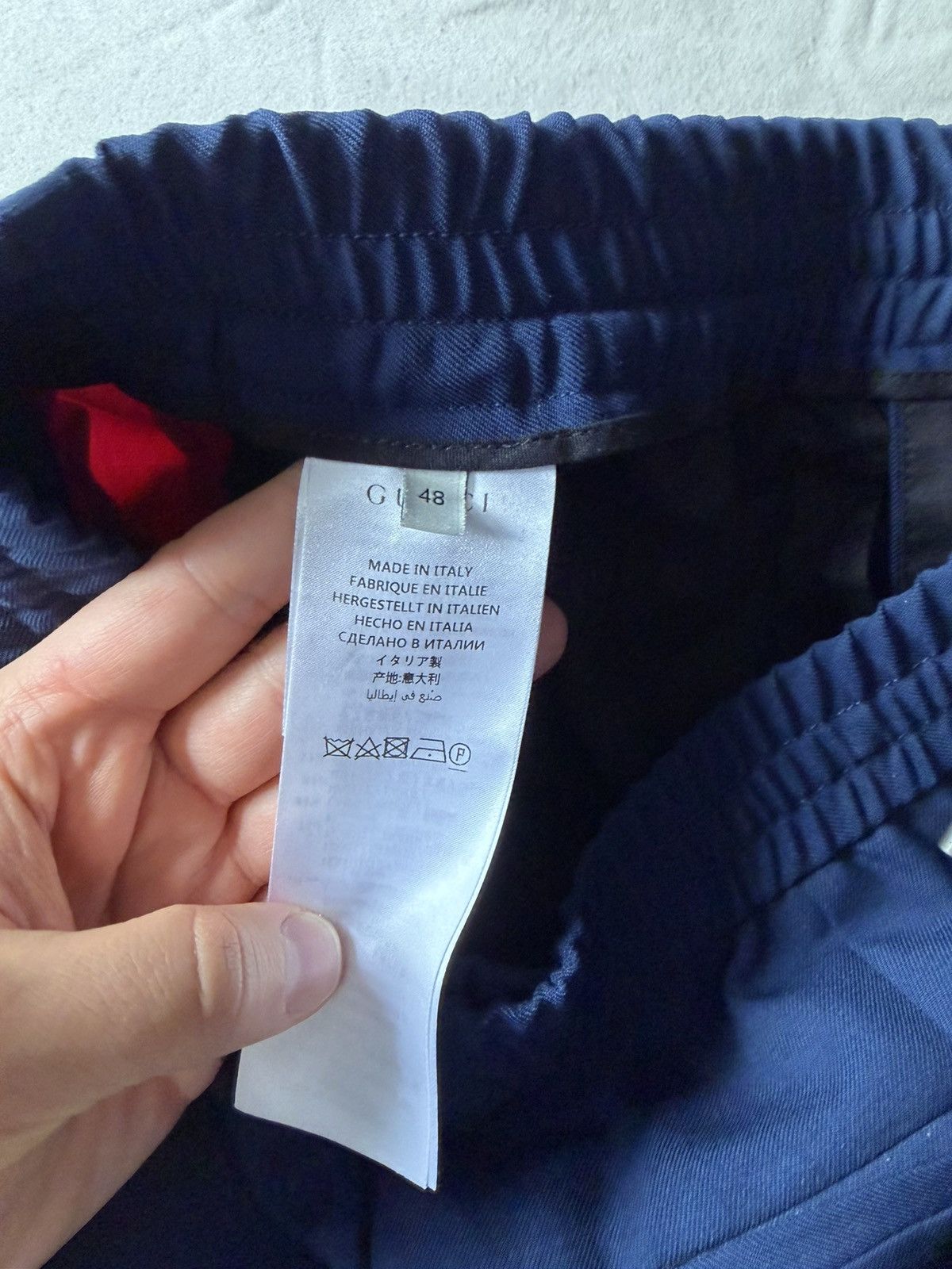 Gucci Gucci Wool Mohair Track Pants Navy w/ Web Stripe Size US 32 / EU 48 - 6 Thumbnail