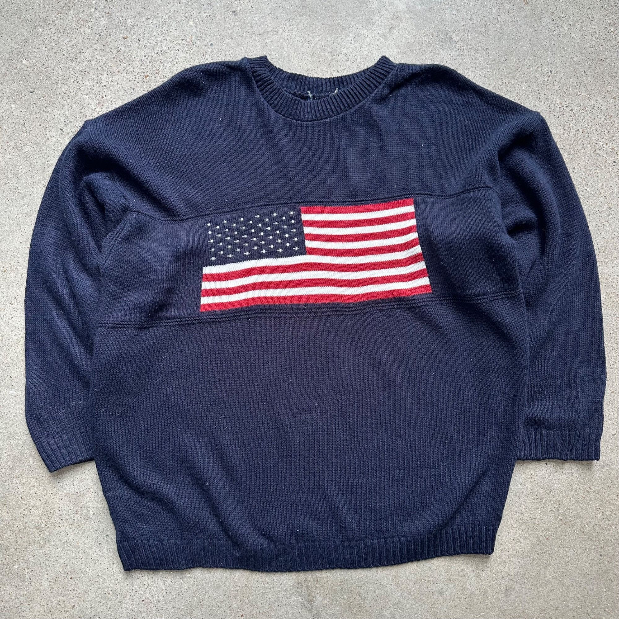 Vintage polo usa flag knit sweater buy size xl