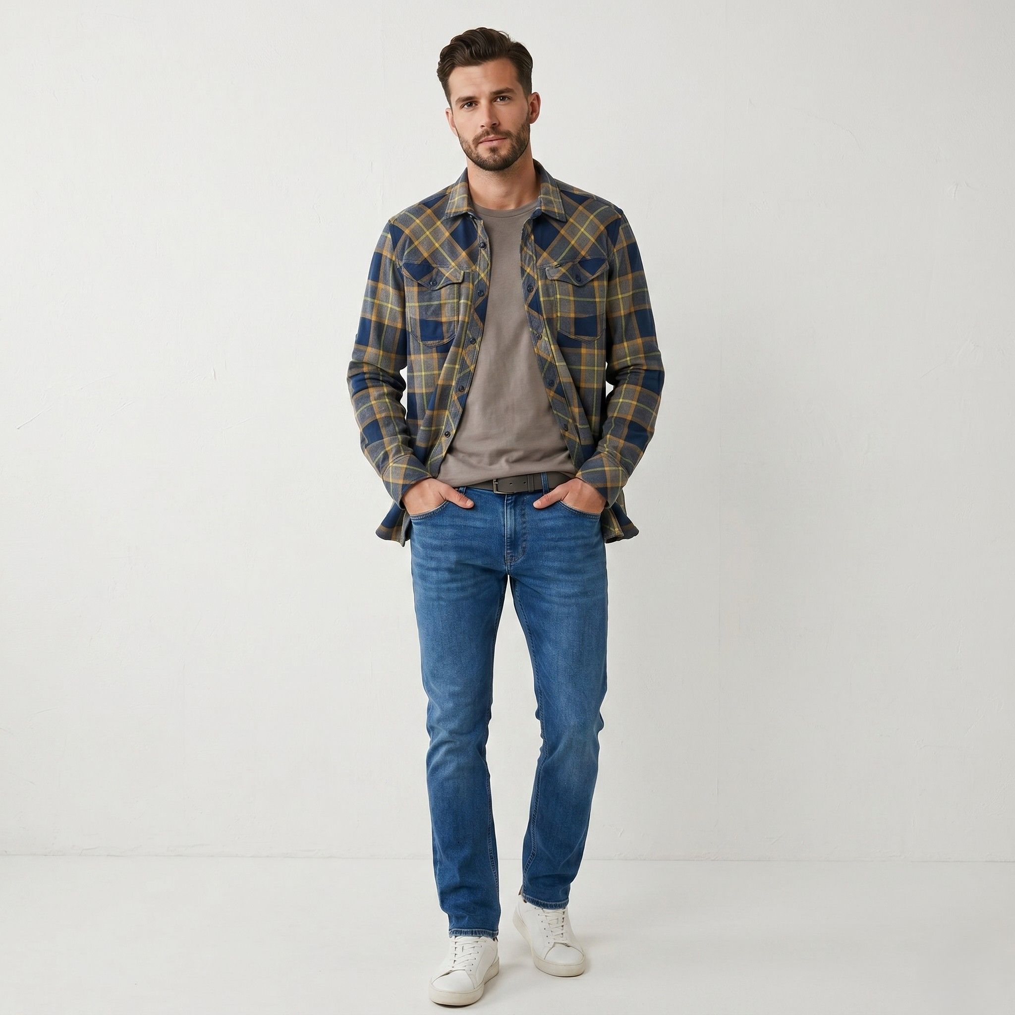 G-Star G-STAR RAW Men L Casual Shirt Navy Check 4902 Size US L / EU 52-54 / 3 - 1 Thumbnail
