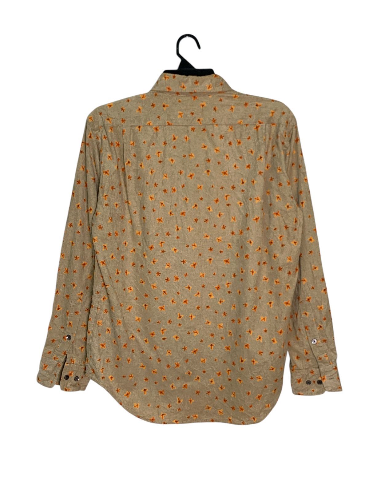 Japanese Brand Rare Design Bound Edge Floral Soft Corduroy Button Up Shirts Size L / US 10 / IT 46 - 2 Thumbnail