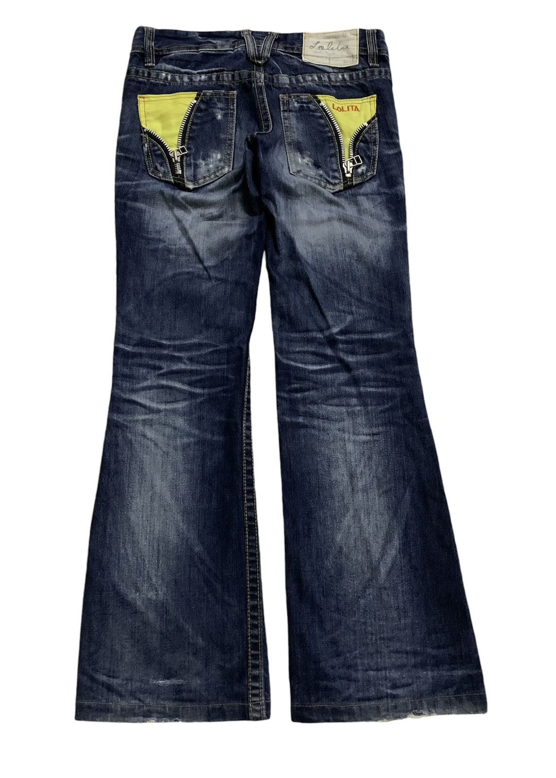 If Six Was Nine 💥FinalDrop💥Vtg Japanese Flare Lolita Yoshitomo Nara Denim Size 30" / US 8 / IT 44 - 1 Thumbnail