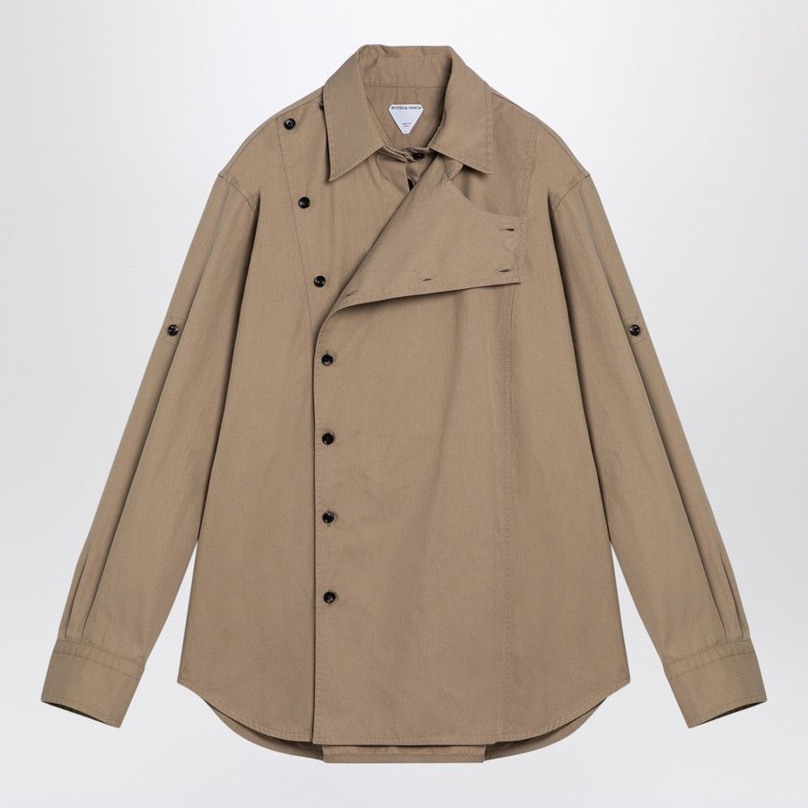 Bottega Veneta o1d2blof0824 Cotton Shirts in Desert Taupe Size M / US 6-8 / IT 42-44 - 1 Thumbnail