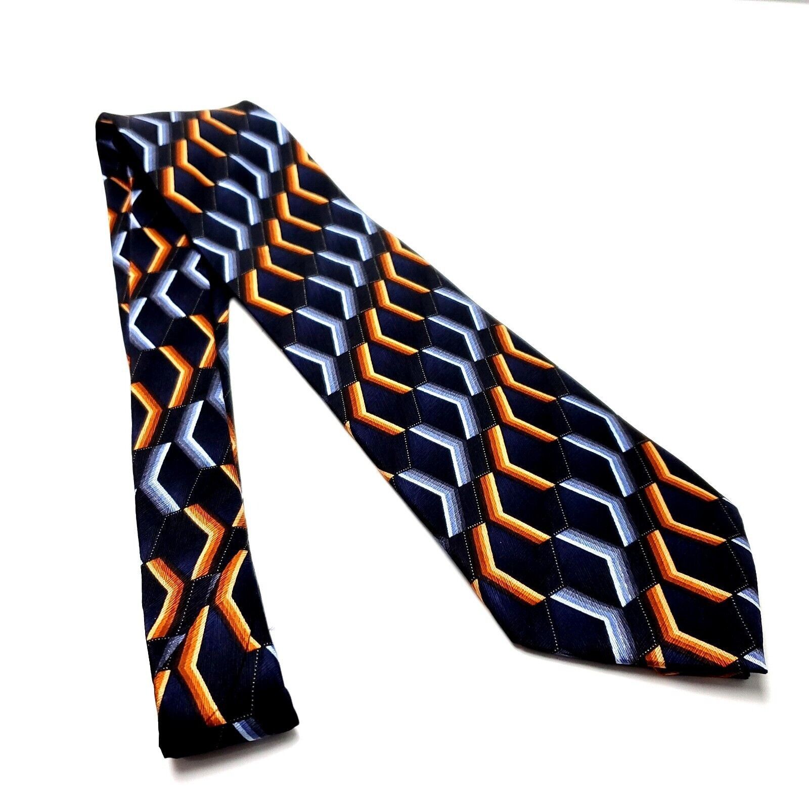 Alexander Julian Alexander Julian Colours Silk Tie Black Geometric Print Size ONE SIZE - 6 Thumbnail