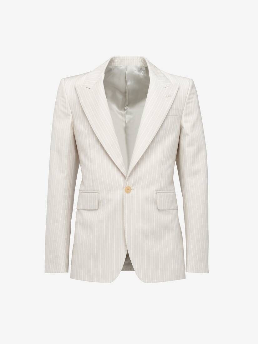 Alexander McQueen o1w1db10725 Neat Shoulder Single-Breasted Jacket in Ice Grey Size US L / EU 52-54 / 3 - 1 Thumbnail