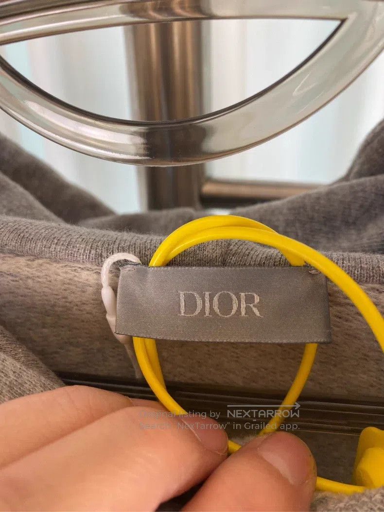 Dior Dior Grey chest logo printed hoodie Size US L / EU 52-54 / 3 - 3 Thumbnail