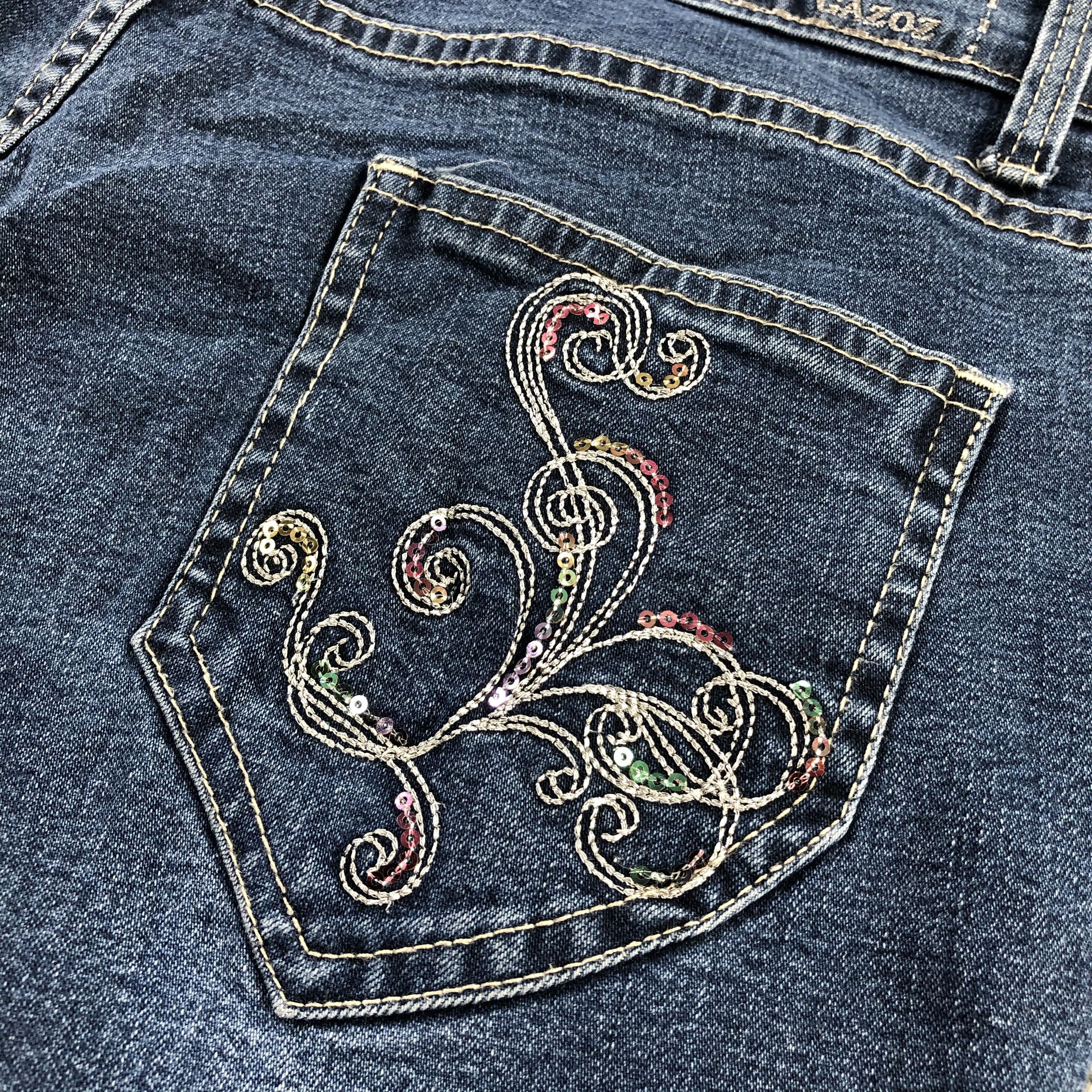 Japanese Brand Gazoz Jeans Blue Wash Flare Denim KJ1284 Size 34" / US 12 / IT 48 - 7 Thumbnail