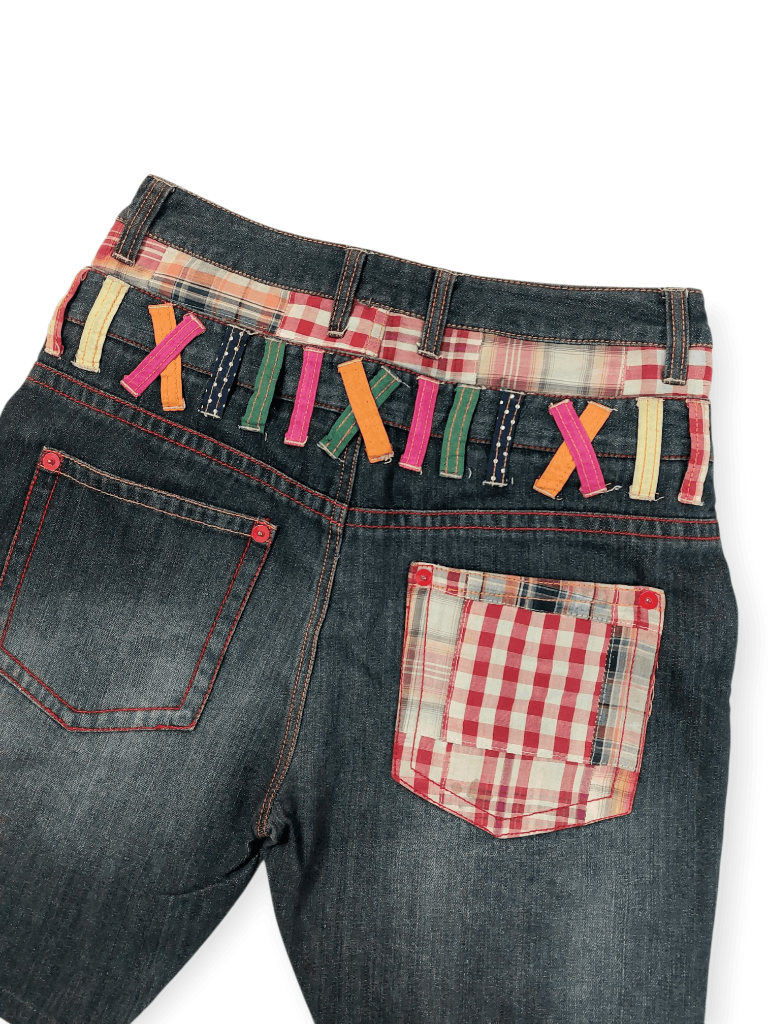 Designer Chip Clip Double Waist Patched Kapital Style Short Size US 31 - 9 Thumbnail
