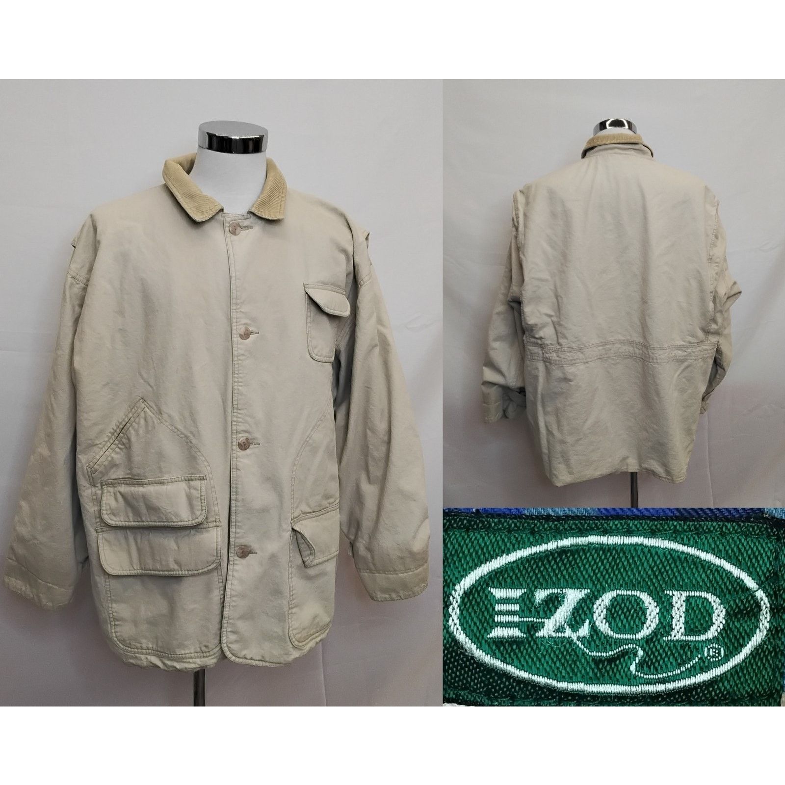 Izod Izod Chore Coat Men's XL Beige Corduroy Collar VTG Hong Kong Size XXL / US 16-18 / IT 52-54 - 1 Thumbnail