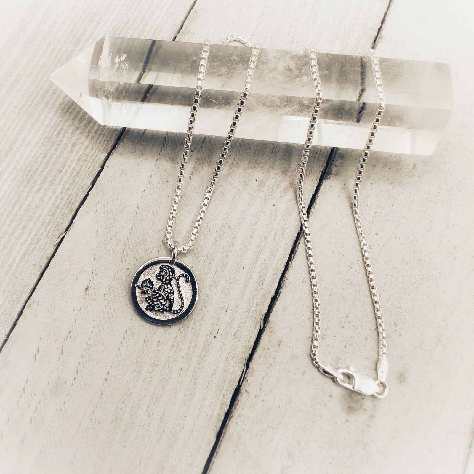 The Unbranded Brand Chinese Zodiac Monkey Pendant Necklace Sterling Silver Size ONE SIZE - 1 Thumbnail