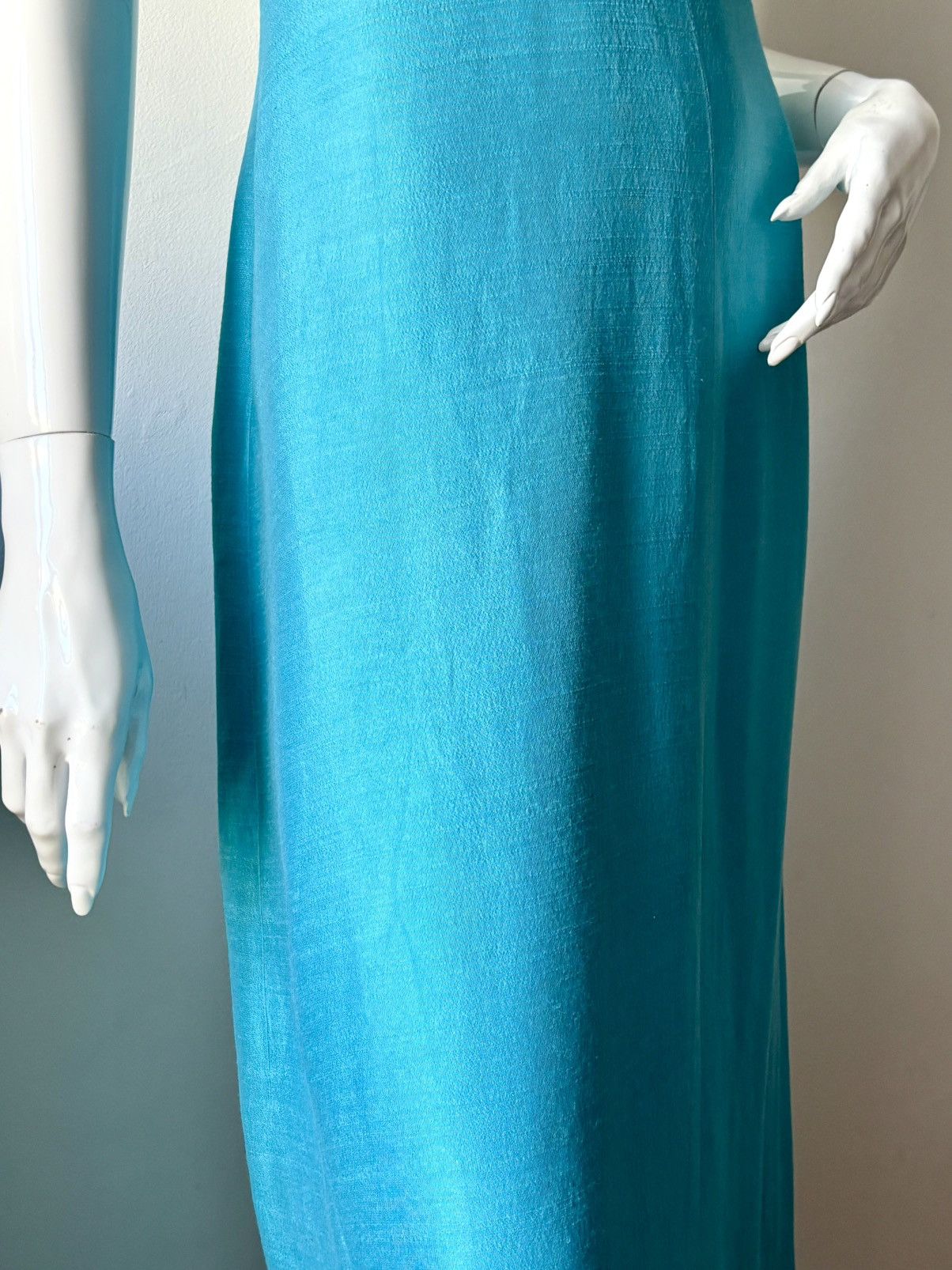 Other Asua blue Vintage Silk dress couture Size S / US 4 / IT 40 - 8 Thumbnail