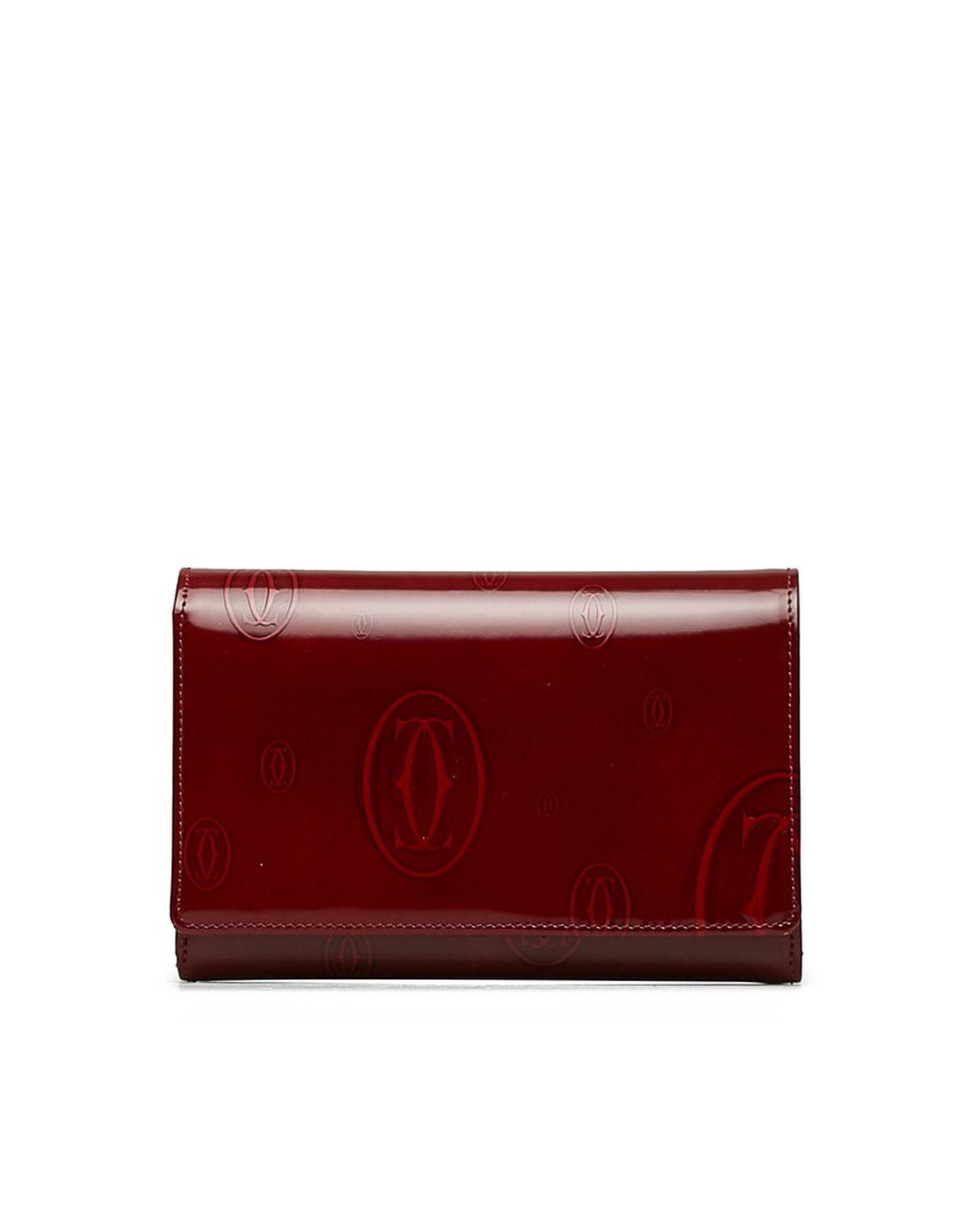 image of Cartier Red Leather Long Wallet, Women's
