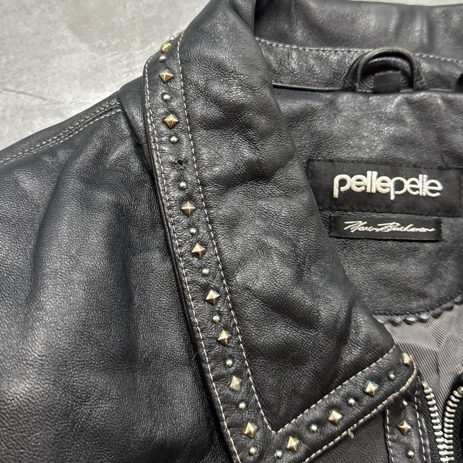 Pelle Pelle × Vintage Vintage Pelle Pelle Marc Buchanan Studded Rap Leather Jacket Size US XXL / EU 58 / 5 - 3 Thumbnail