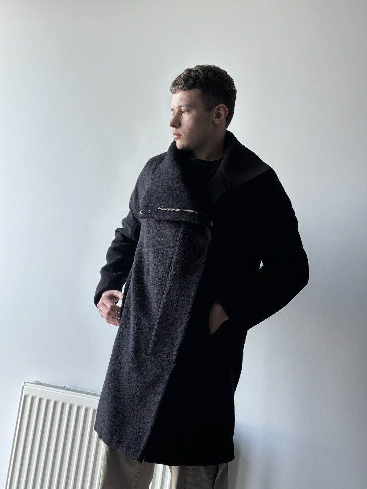 Helmut Lang HELMUT LANG Alpaca Coat Pea Jacket Double Breasted 90s Size US S / EU 44-46 / 1 - 2 Thumbnail