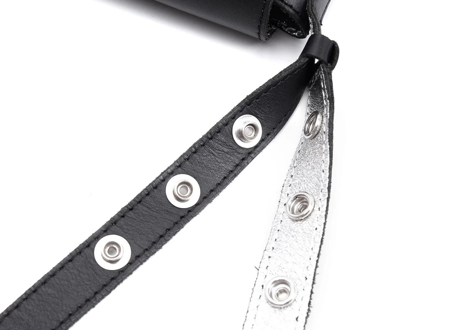 Maison Margiela Foil Leather Shoulder Bag in Black and Silver Size ONE SIZE - 14 Thumbnail