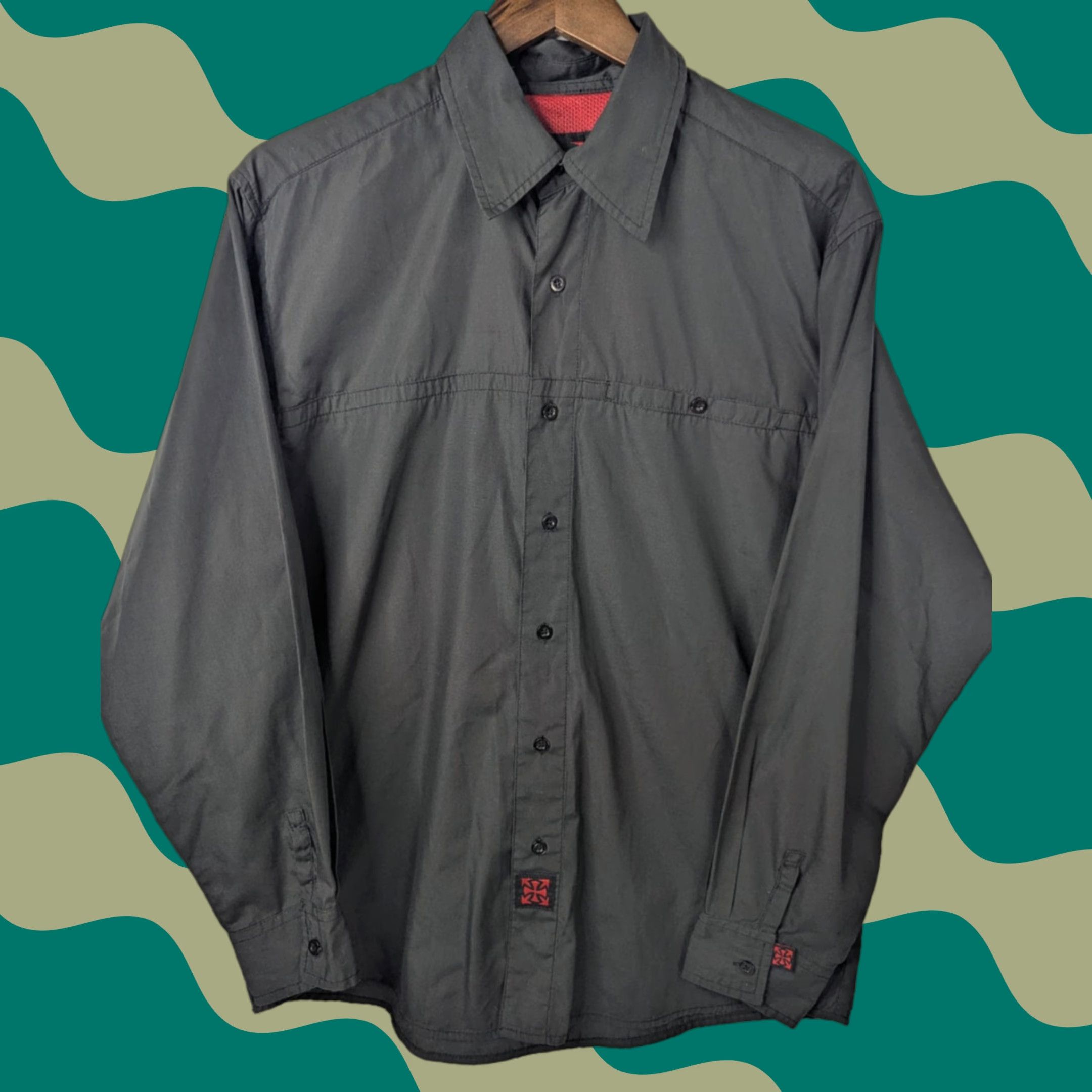 Vintage Independent Shirt Mens M Black Long Sleeve Button-Up Y2K Skater - Black Cotton Blend, Solid, Casual, Regular Fit, Collar Point, Size M Size US M / EU 48-50 / 2 - 1 Thumbnail