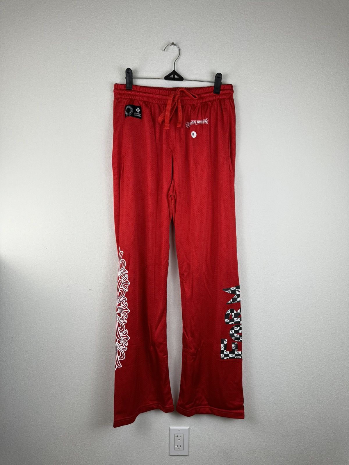 Pre-owned Chrome Hearts Matty Boy Ppo Form Varsity Warm Up Pants In Red