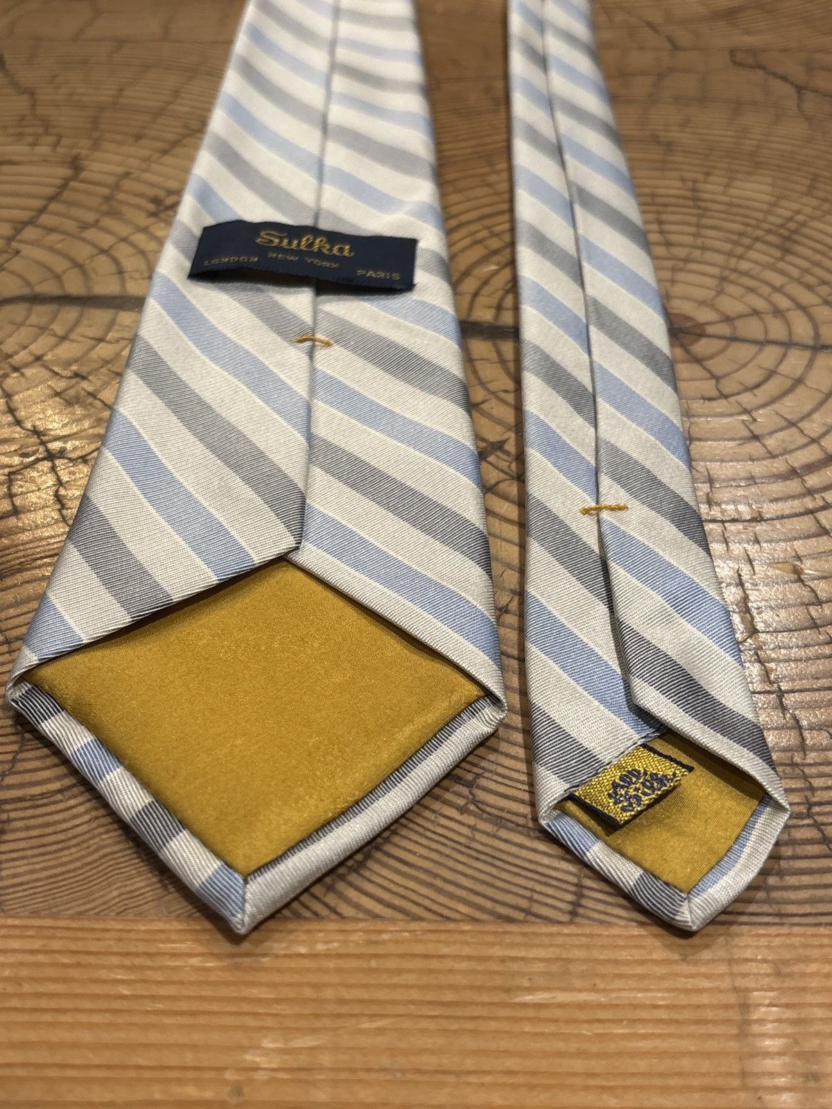 Sulka Sulka Archival Vintage Blue Stripe Silk Tie Size ONE SIZE - 3 Thumbnail