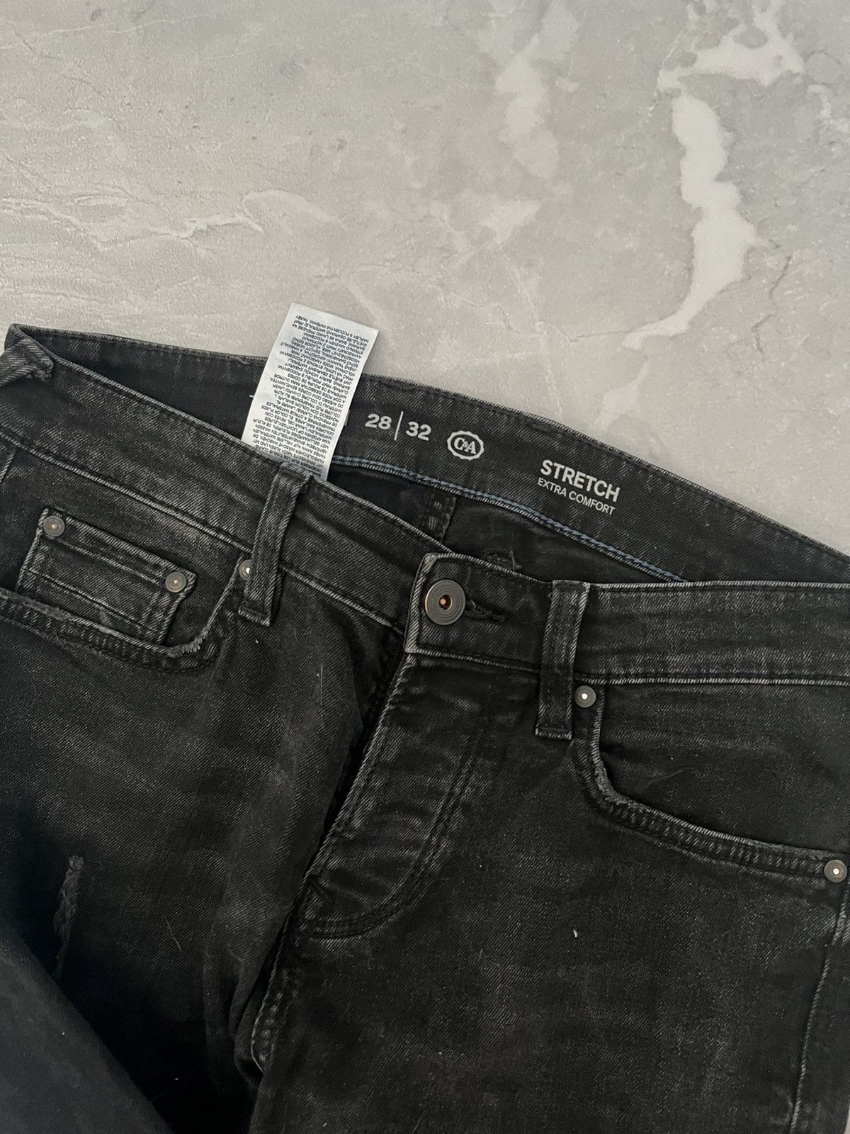 Japanese Brand Rare Avant Garde Slim Faded Jeans / Japanese Grunge Vibe 90 Size US 31 - 4 Thumbnail