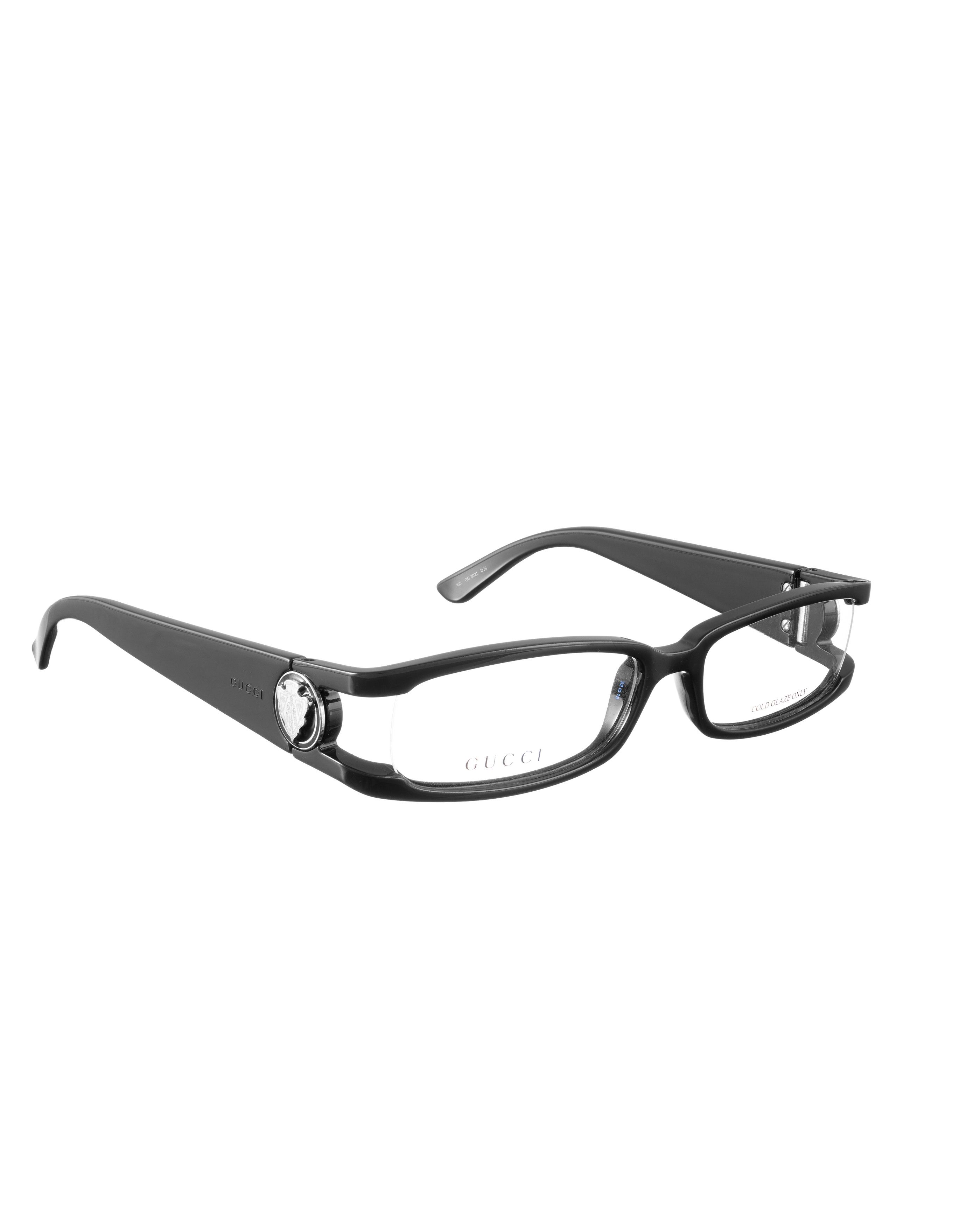 Gucci Gucci 00s Black Plastic Glasses with Dark Silver Details Size ONE SIZE - 2 Thumbnail