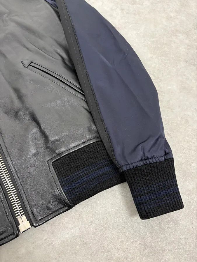 Givenchy SS2017 Givenchy Navy Star Black Leather Bomber Jacket by Riccardo Tisci Size US S / EU 44-46 / 1 - 8 Thumbnail