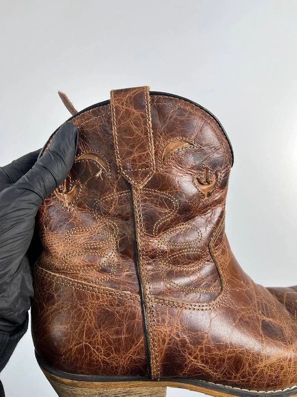 Dingo1969 Dingo Leather Western Ankle Boots Brown Zip Closure Size 9M Size US 9 / IT 39 - 2 Thumbnail