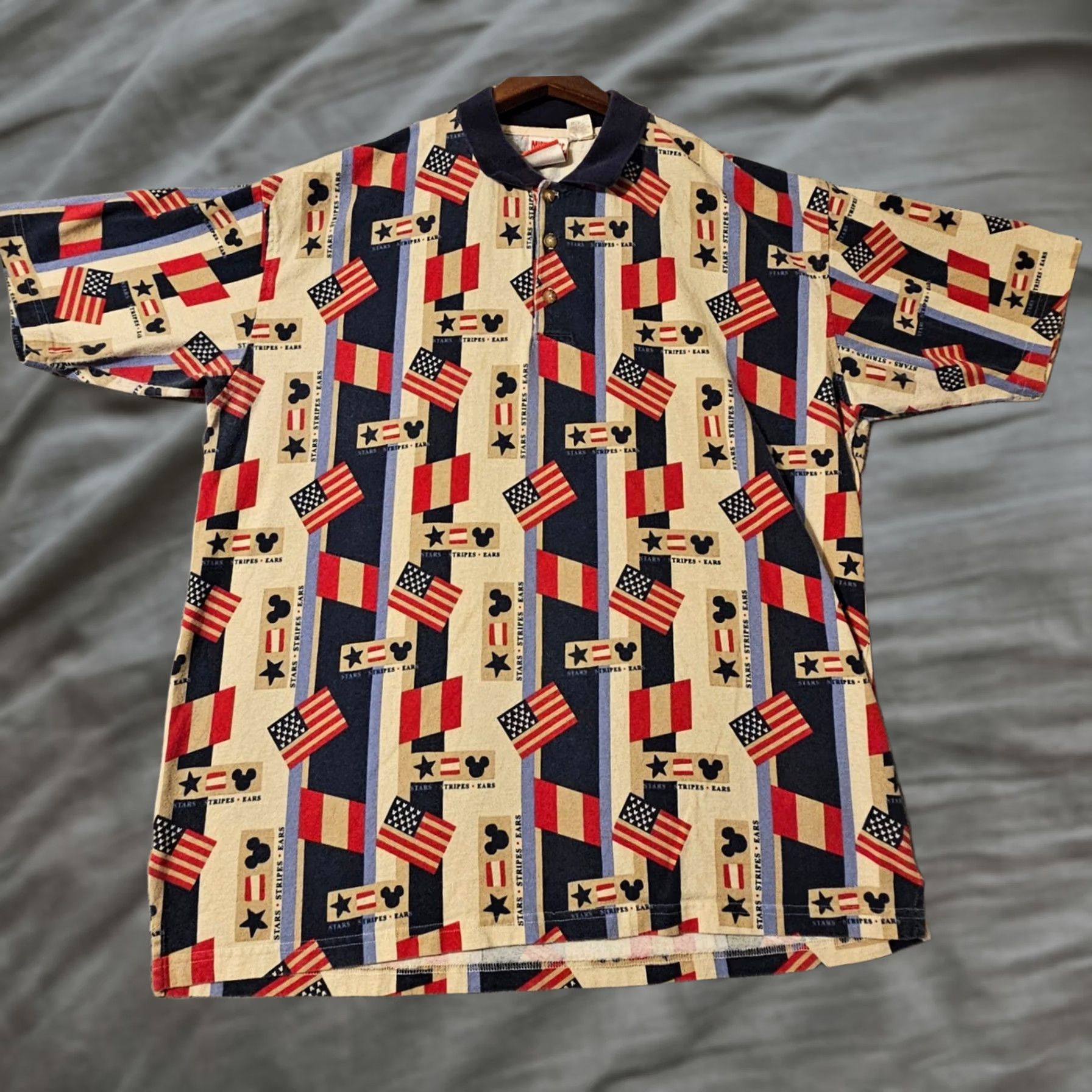 Mickey Unlimited VINTAGE Mickey Inc XXL Patriotic American Flag Polo Shirt Stars Stripes Mens Size US XXL / EU 58 / 5 - 1 Thumbnail