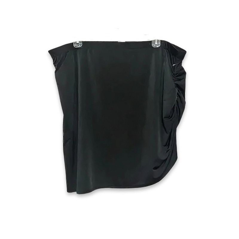 Other Open Edit Mini Skirt Straight Cut Ruched Side Black W 2X Size 38" / US 16 / IT 52 - 1 Thumbnail