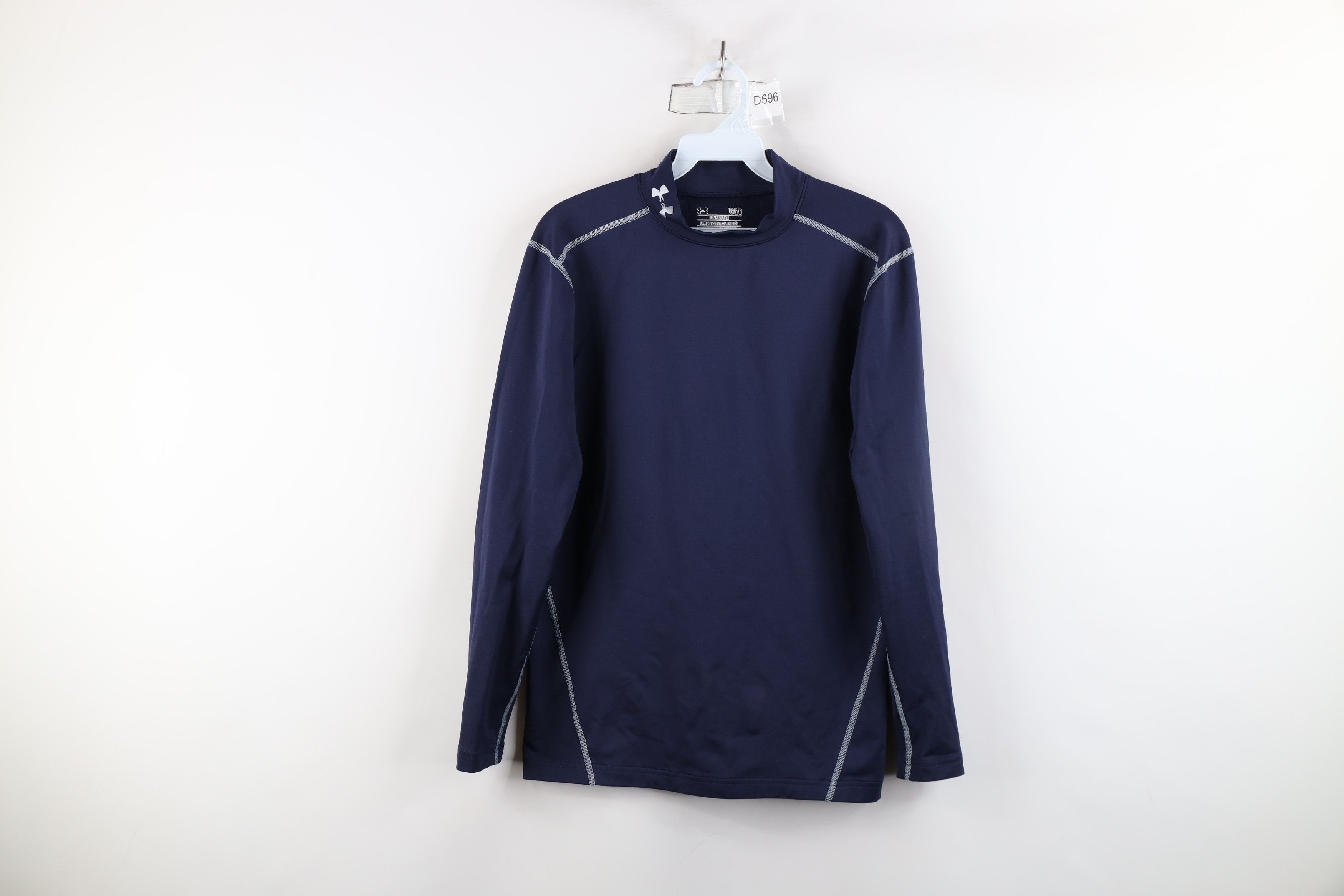 Under Armour × Vintage Under Armour Compression Mock Neck Long Sleeve T-Shirt Blue Size US L / EU 52-54 / 3 - 1 Thumbnail