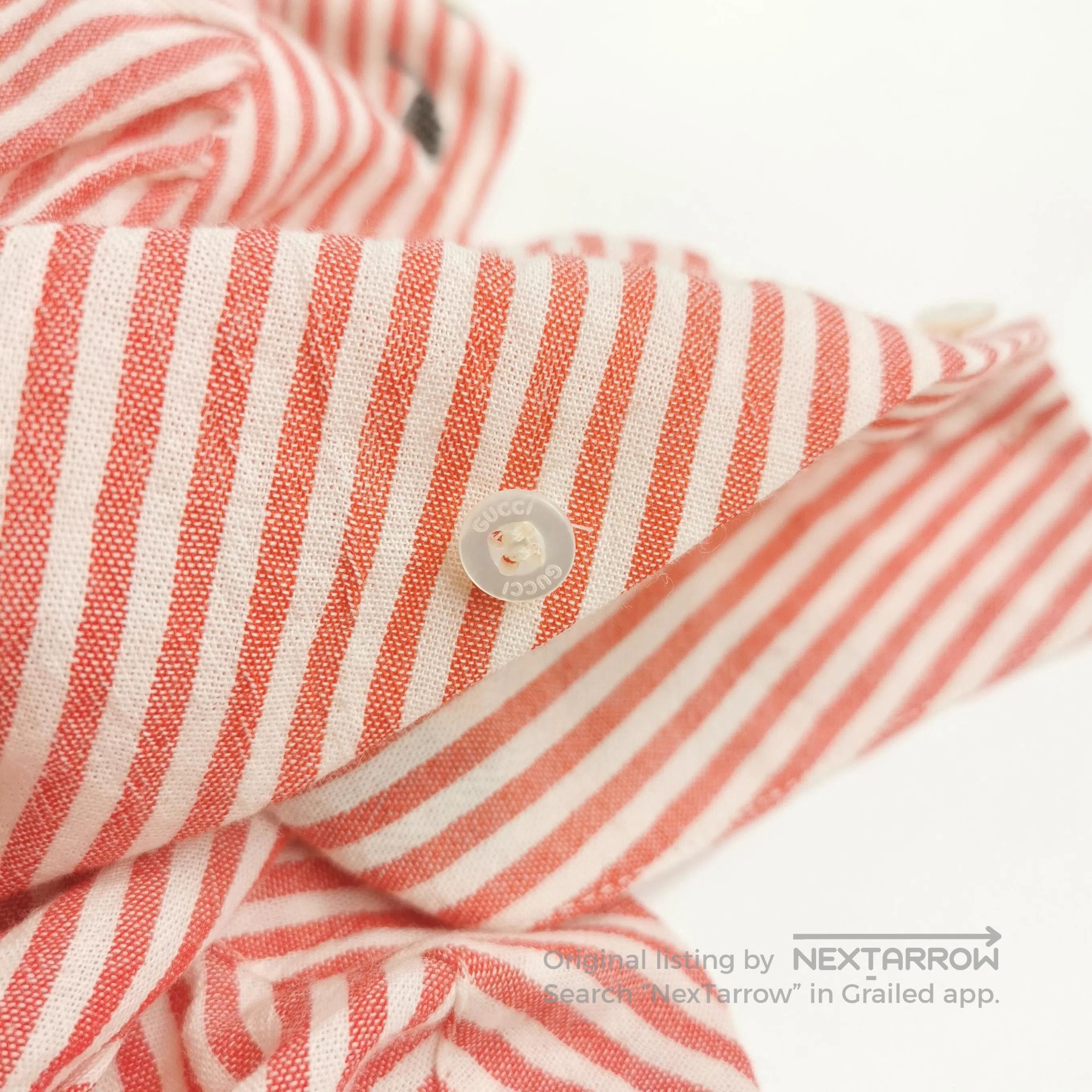 Gucci Red & White Striped Embroidered High. Size S / US 4 / IT 40 - 1 Thumbnail