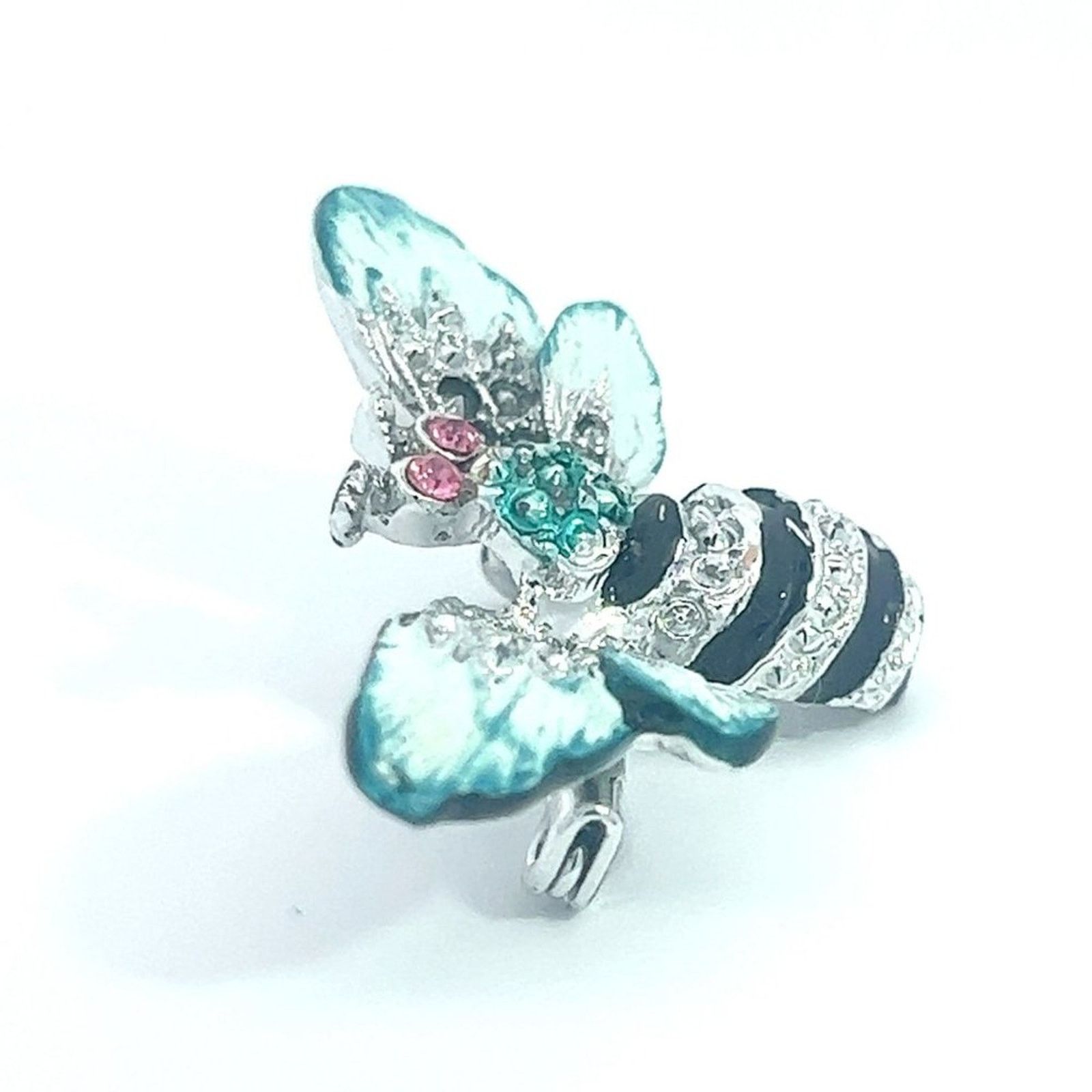 & Other Stories Beautiful Sparkling Rhinestone Green Black Silver Bee Brooch Size ONE SIZE - 7 Thumbnail