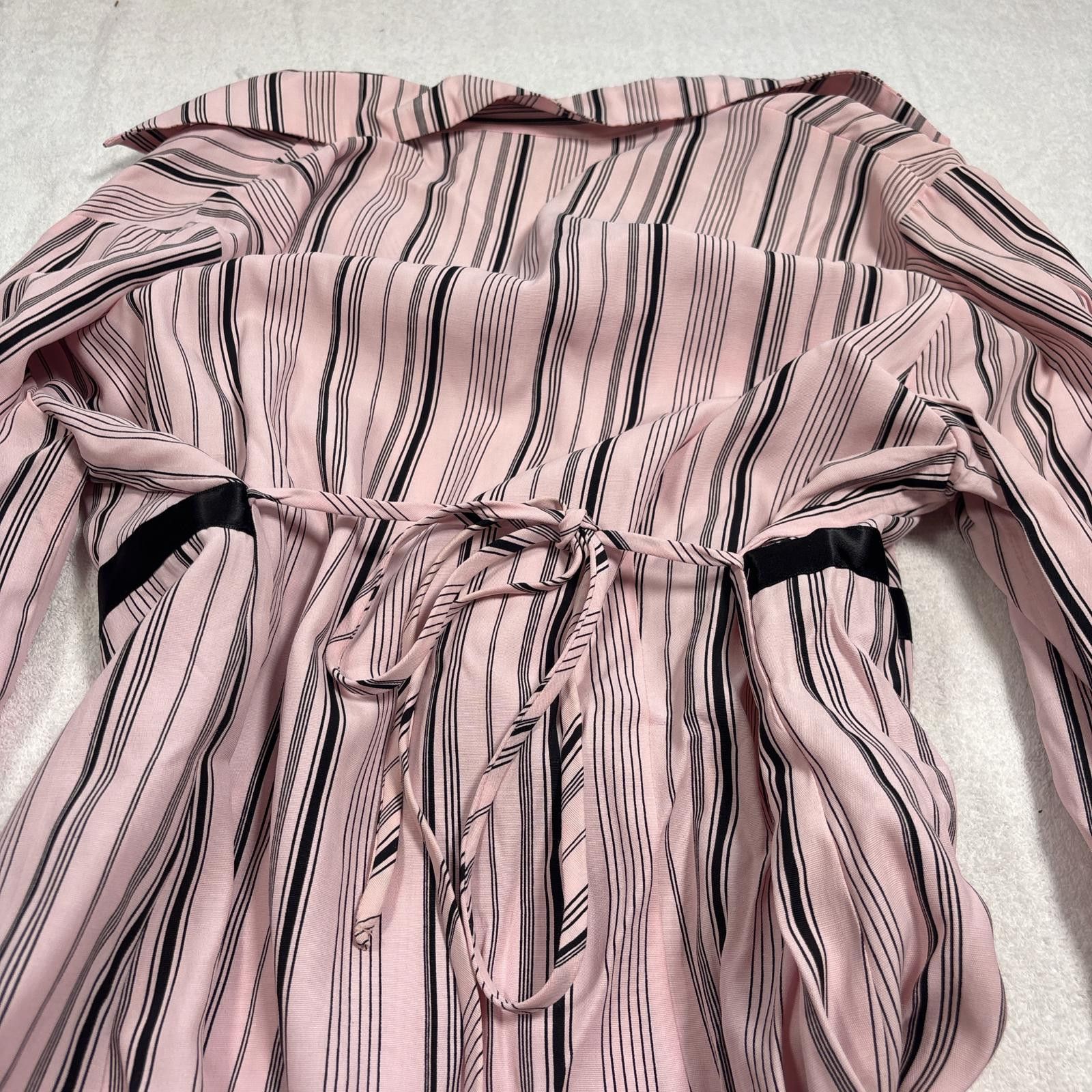 Other y2k pink striped coquette tie back blouse Size L / US 10 / IT 46 - 4 Thumbnail