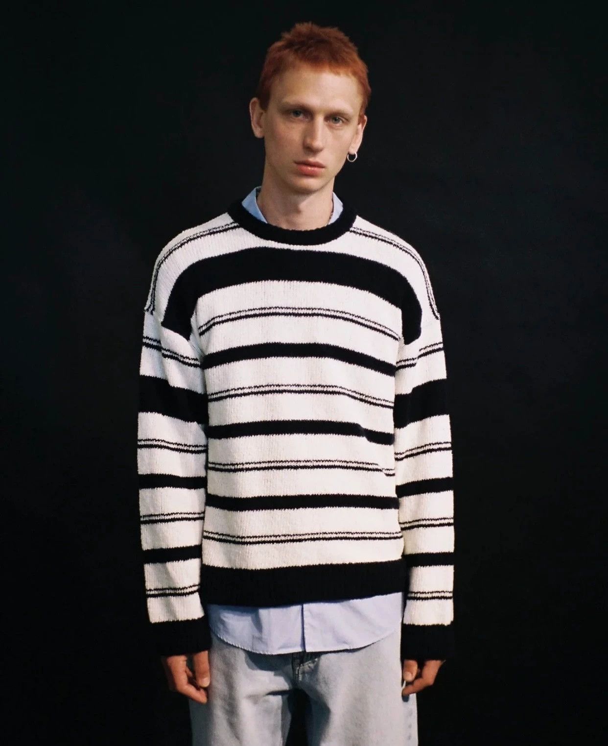 Our Legacy Our Legacy Sonar Roundneck Black & White Stripe Wool Sweater Size US M / EU 48-50 / 2 - 9 Thumbnail