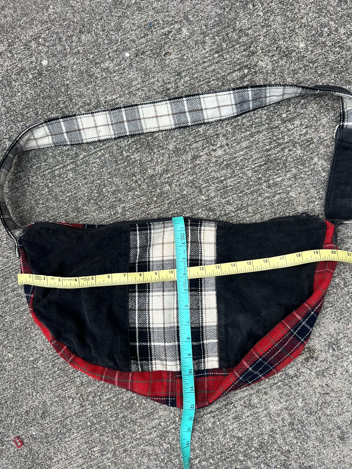 Vintage Beams Japan Multi Color Patchwork Corduroy Sling Bag