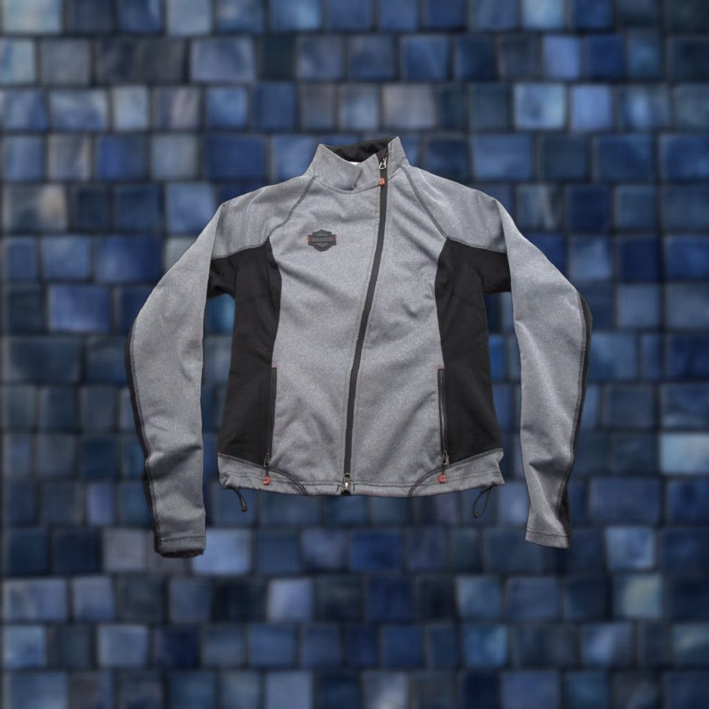 Harley Davidson VINTAGE Harley-Davidson Jacket Womens M Asymmetric Full Zip Wind Thermal Motorcycle Size M / US 6-8 / IT 42-44 - 1 Thumbnail