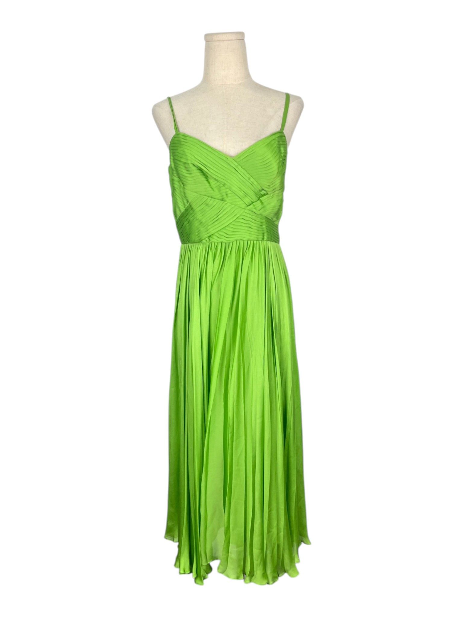 Ralph Lauren Ralph Lauren Lime Green Evening Dress With Pleats Details Size XS / US 0-2 / IT 36-38 - 1 Thumbnail