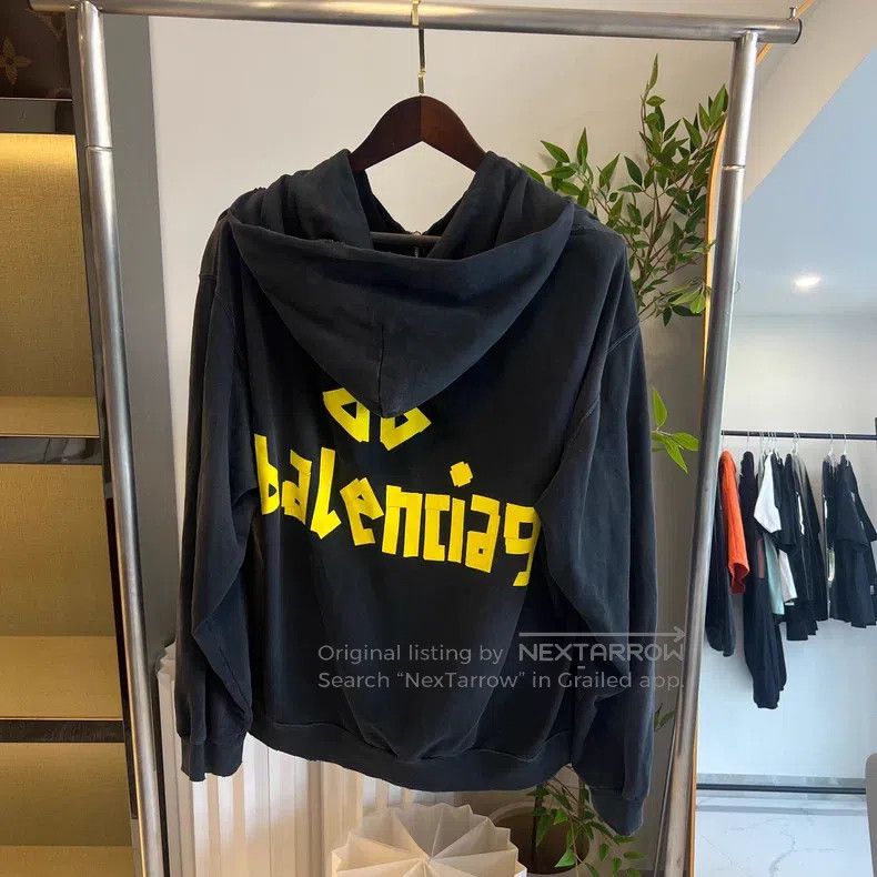 Balenciaga Balenciaga Lettering Logo Printed Zipper Black Size US M / EU 48-50 / 2 - 2 Thumbnail