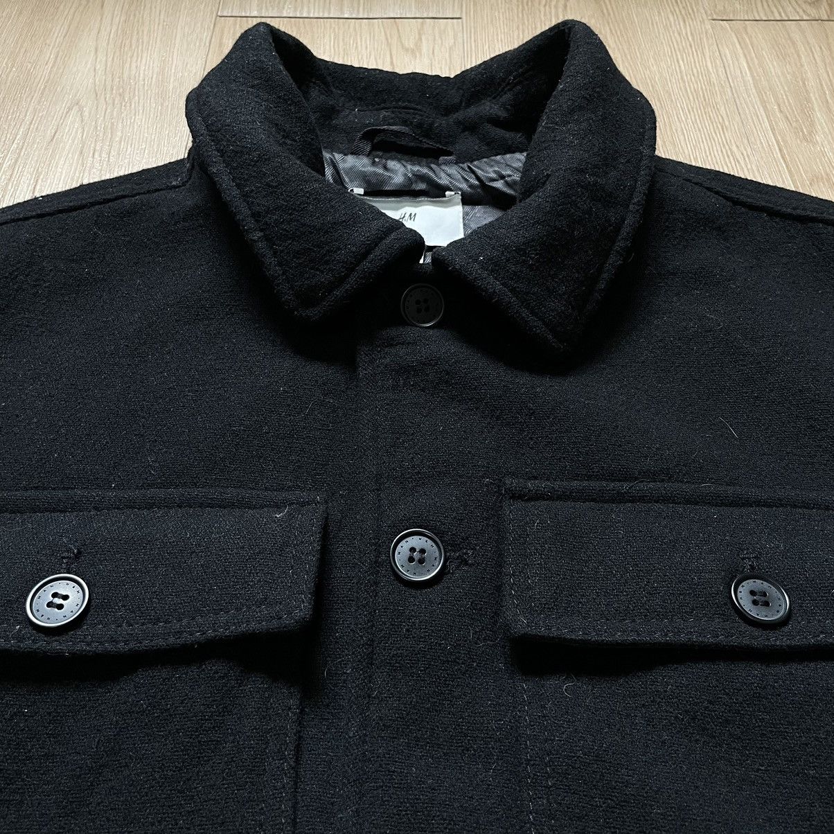 H&M H&M Men Black Solid Wool Blend Collar Jacket XL Size US XL / EU 56 / 4 - 11 Thumbnail